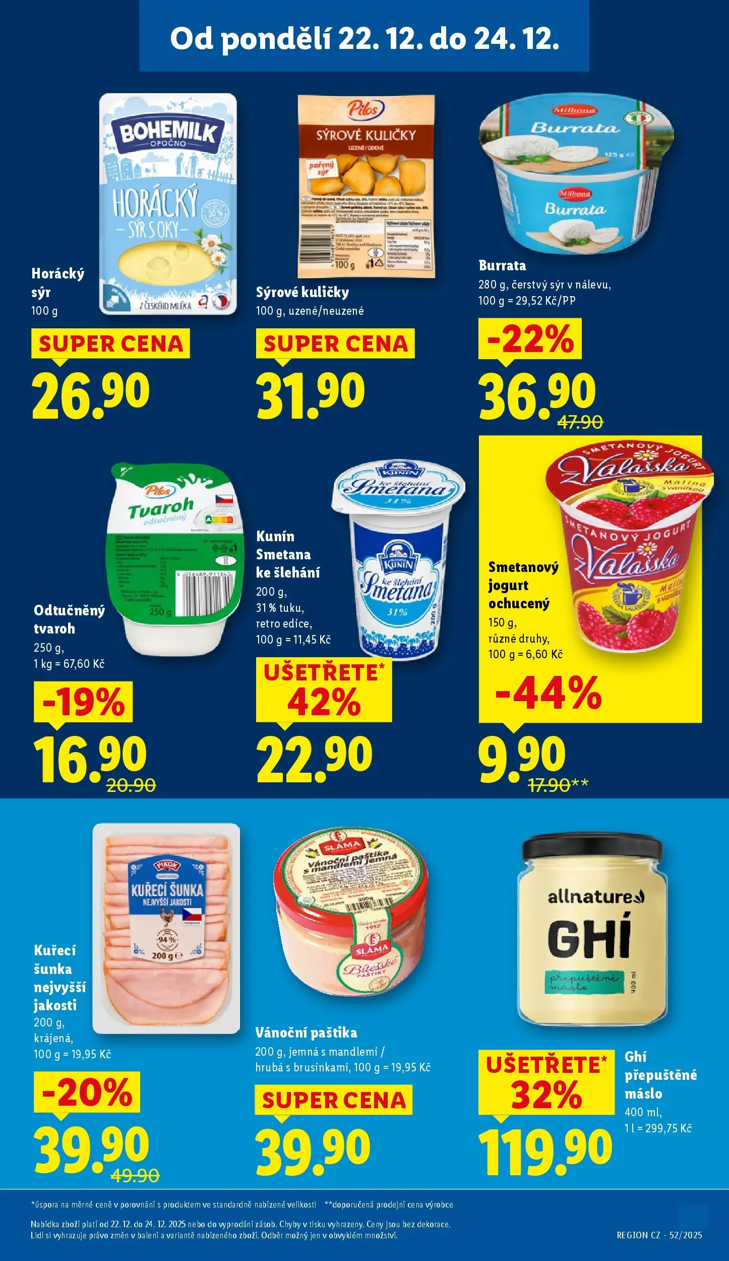 Lidl leták od 20.12.2025 - Nový akční leták | Strana: 17 | Produkty: Máslo, Smetanový jogurt, Smetana ke šlehání, Čerstvý sýr