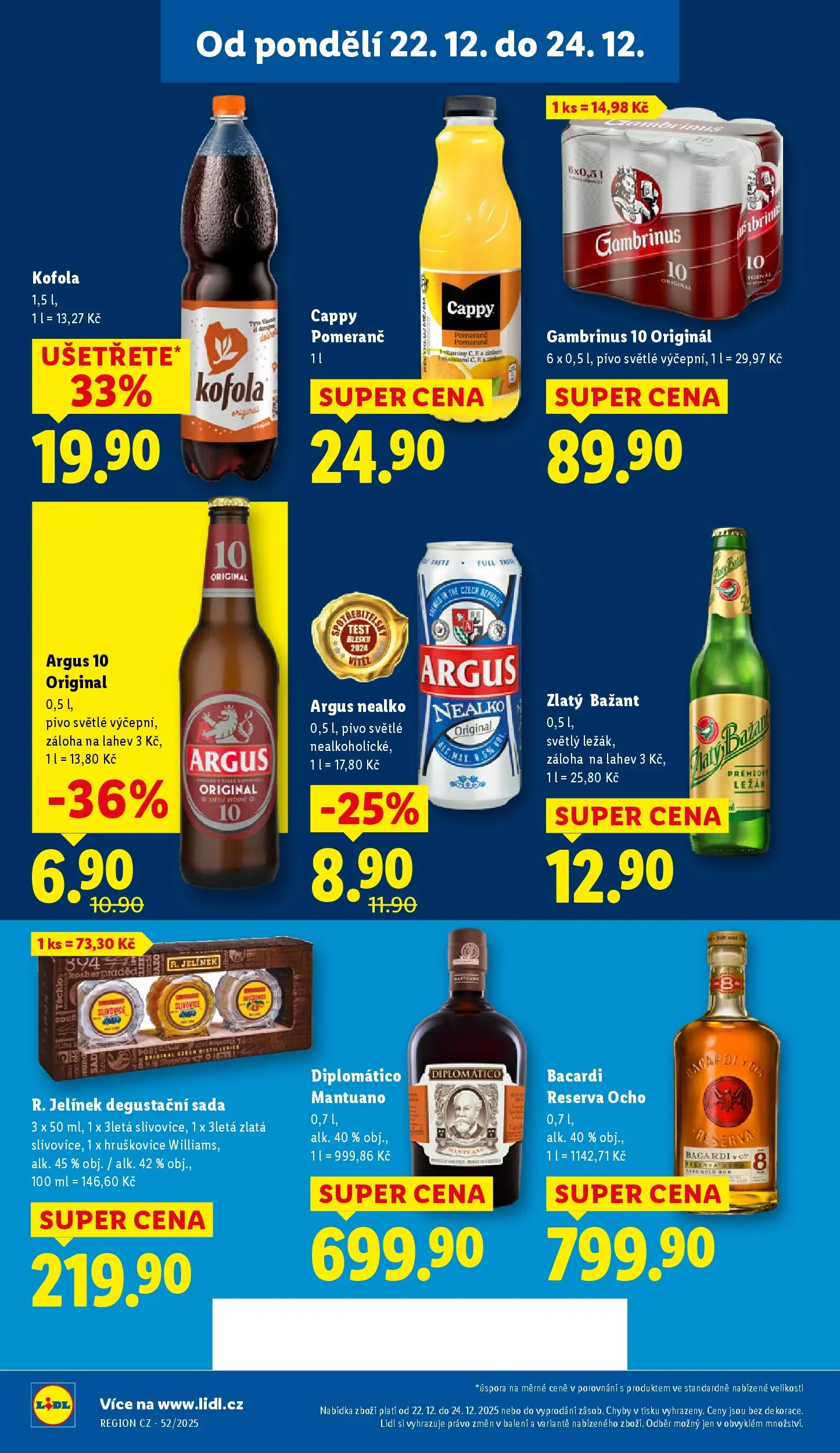 Lidl leták od 20.12.2025 - Nový akční leták | Strana: 24 | Produkty: Argus, Kofola, Nealko pivo, Gambrinus 10