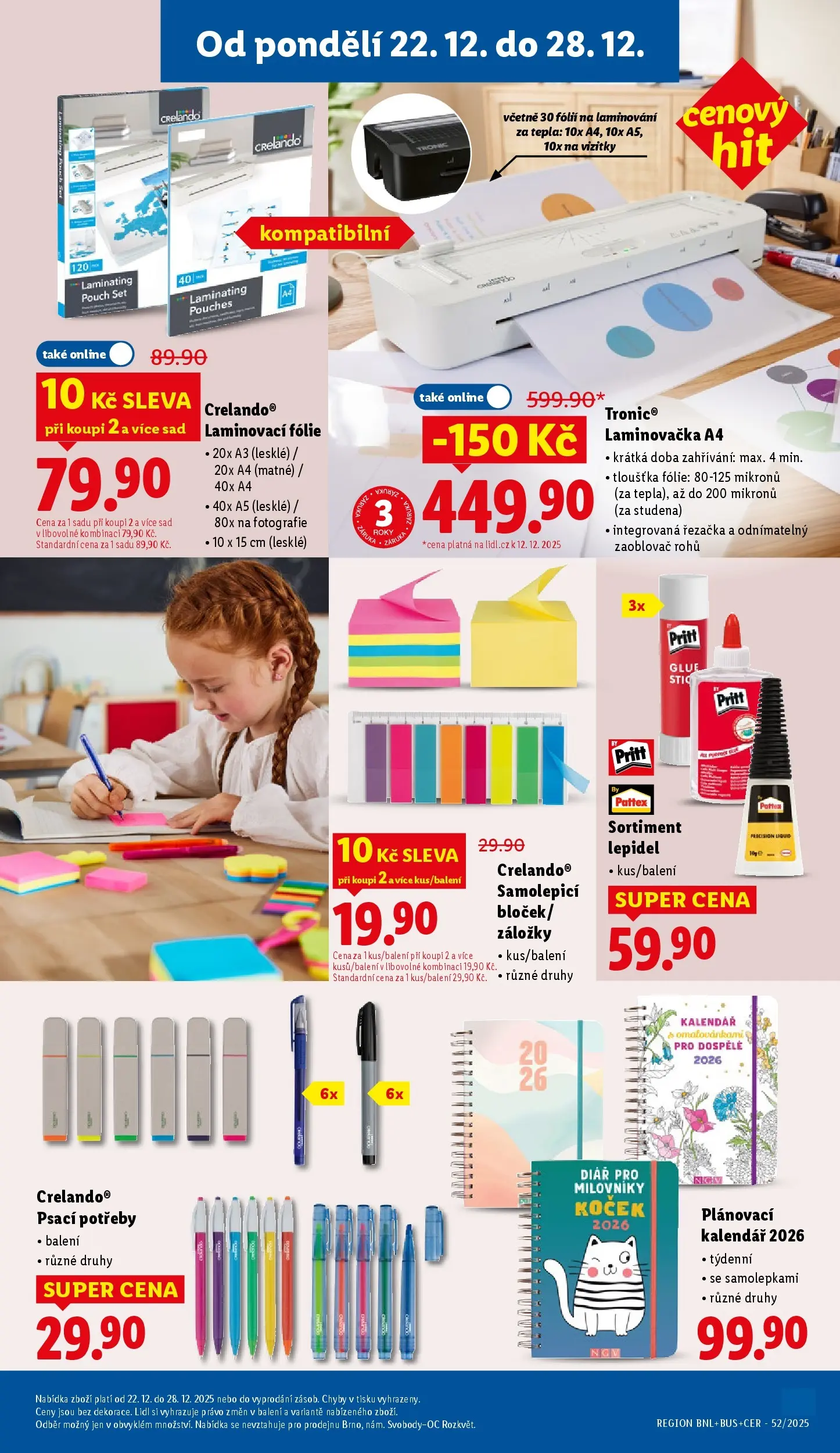 Lidl leták od 20.12.2025 - Nový akční leták | Strana: 35 | Produkty: Laminovací folie, Fólie, Řezačka, Kalendář