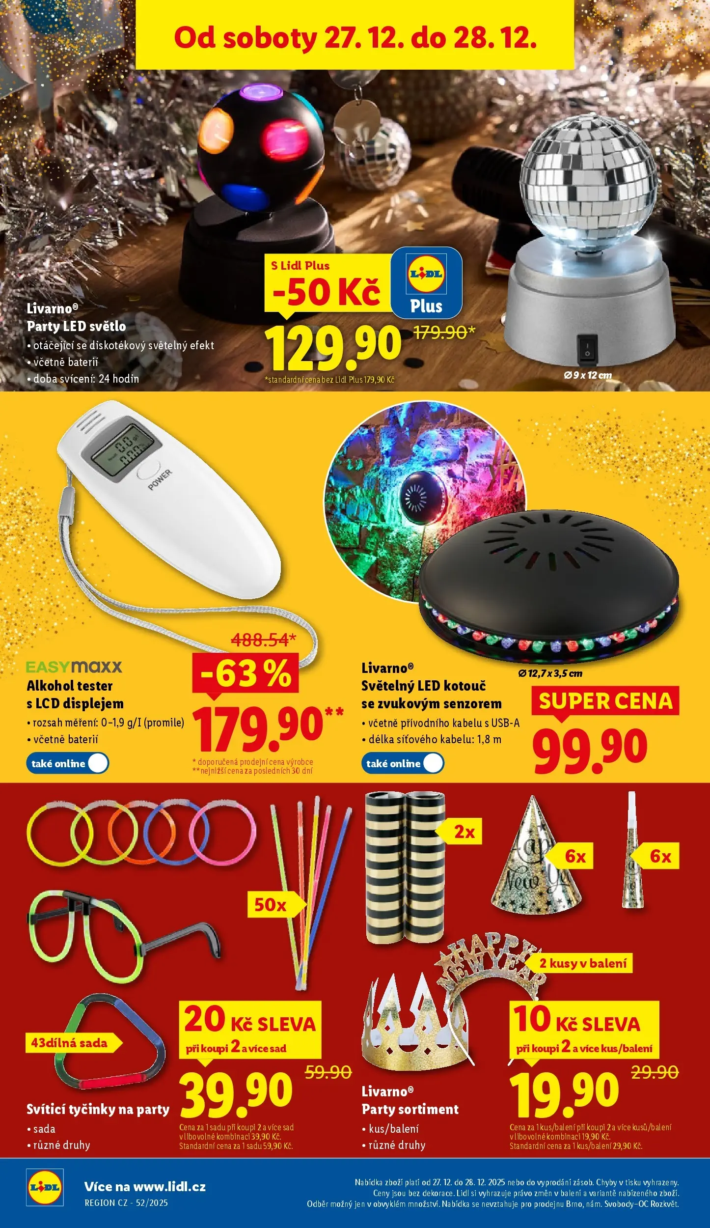 Lidl leták od 26.12.2025 - Nový akční leták | Strana: 10 | Produkty: Party led, LED, Alkohol tester, LED světlo