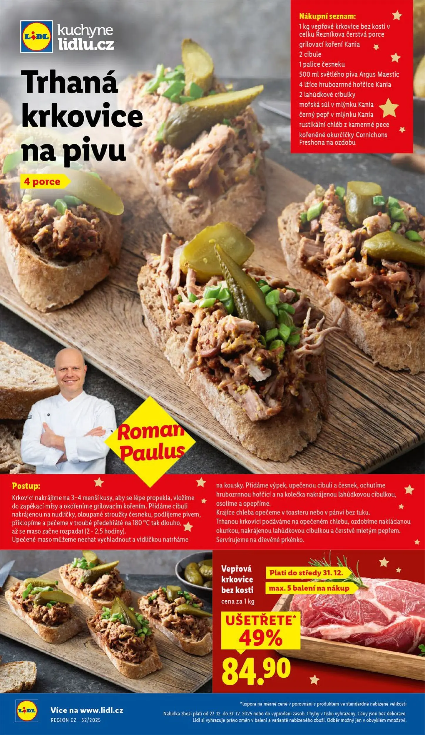 Lidl leták od 26.12.2025 - Nový akční leták | Strana: 15 | Produkty: Vepřová krkovice bez kosti, Krkovice bez kosti, Krkovice, Vepřová krkovice