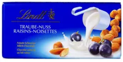 Lindt Шоколад 100 г млечен, с лешници и стафиди или двойно млечен