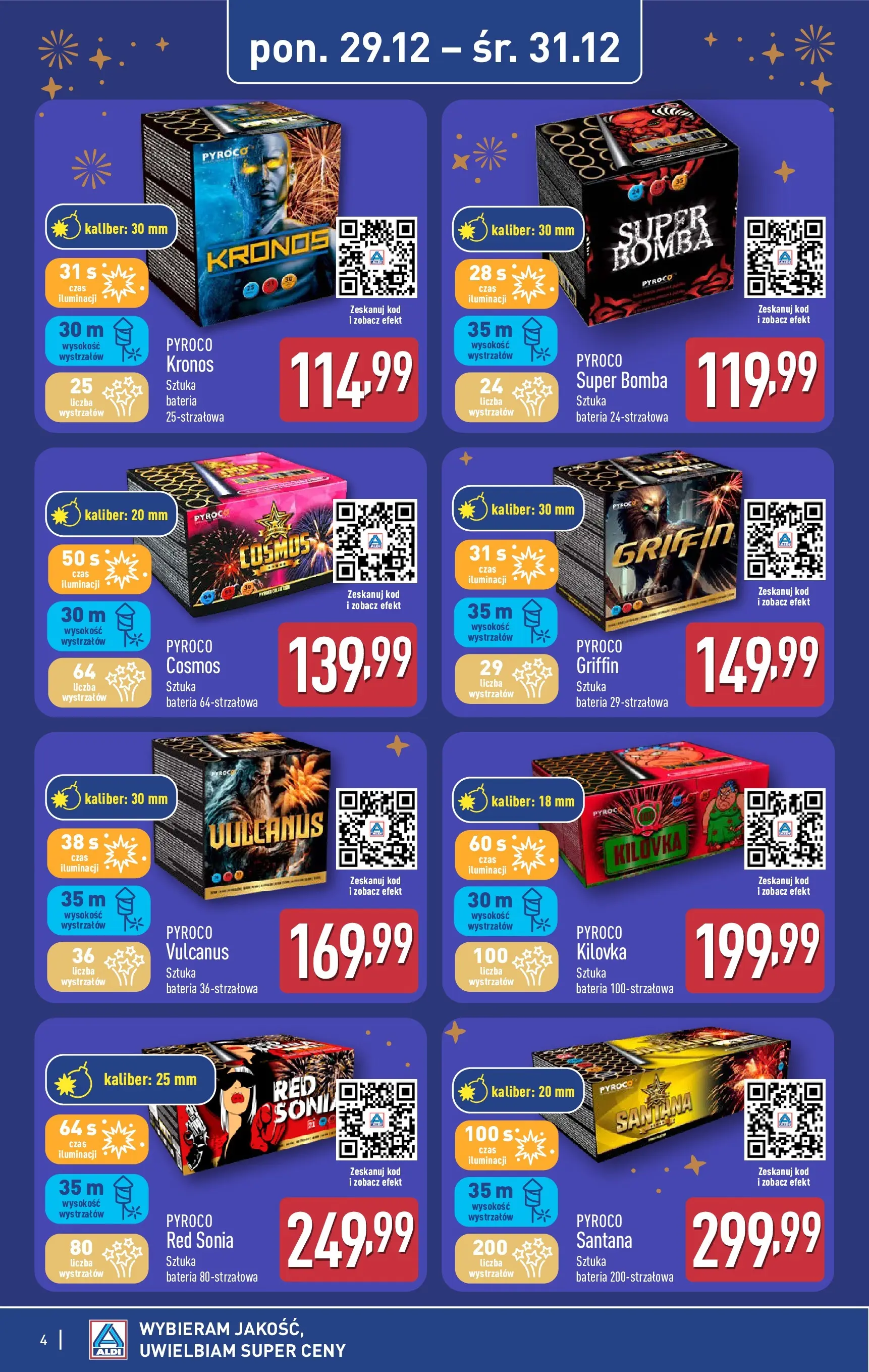 Aldi - Szeroki wybór fajerwerków w ALDI od 31.12.2025 - Ulotka PDF, promocje | Strona: 4 | Produkty: Bateria