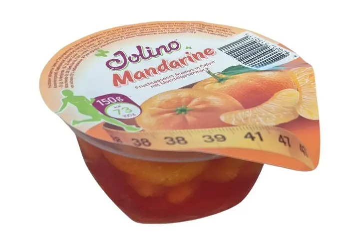 Fruchtdessert mit 27% Mandarinen in Gelee und Orangengeschmack