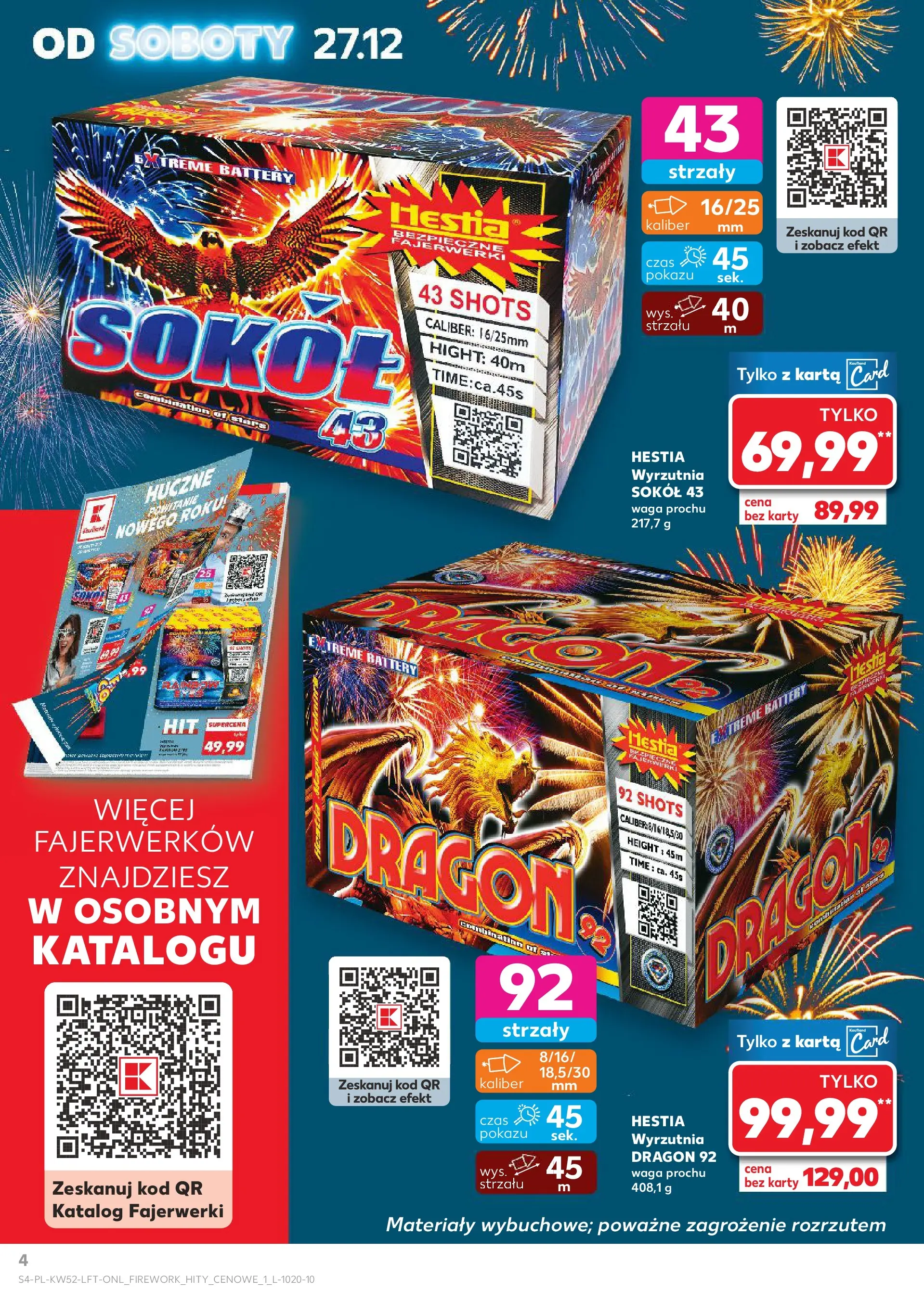 Kaufland - Kaufland Food ważne do 31.12 od 26.12.2025 - od jutra PDF | Strona: 4 | Produkty: Karta, Waga, Wyrzutnia, Fajerwerki