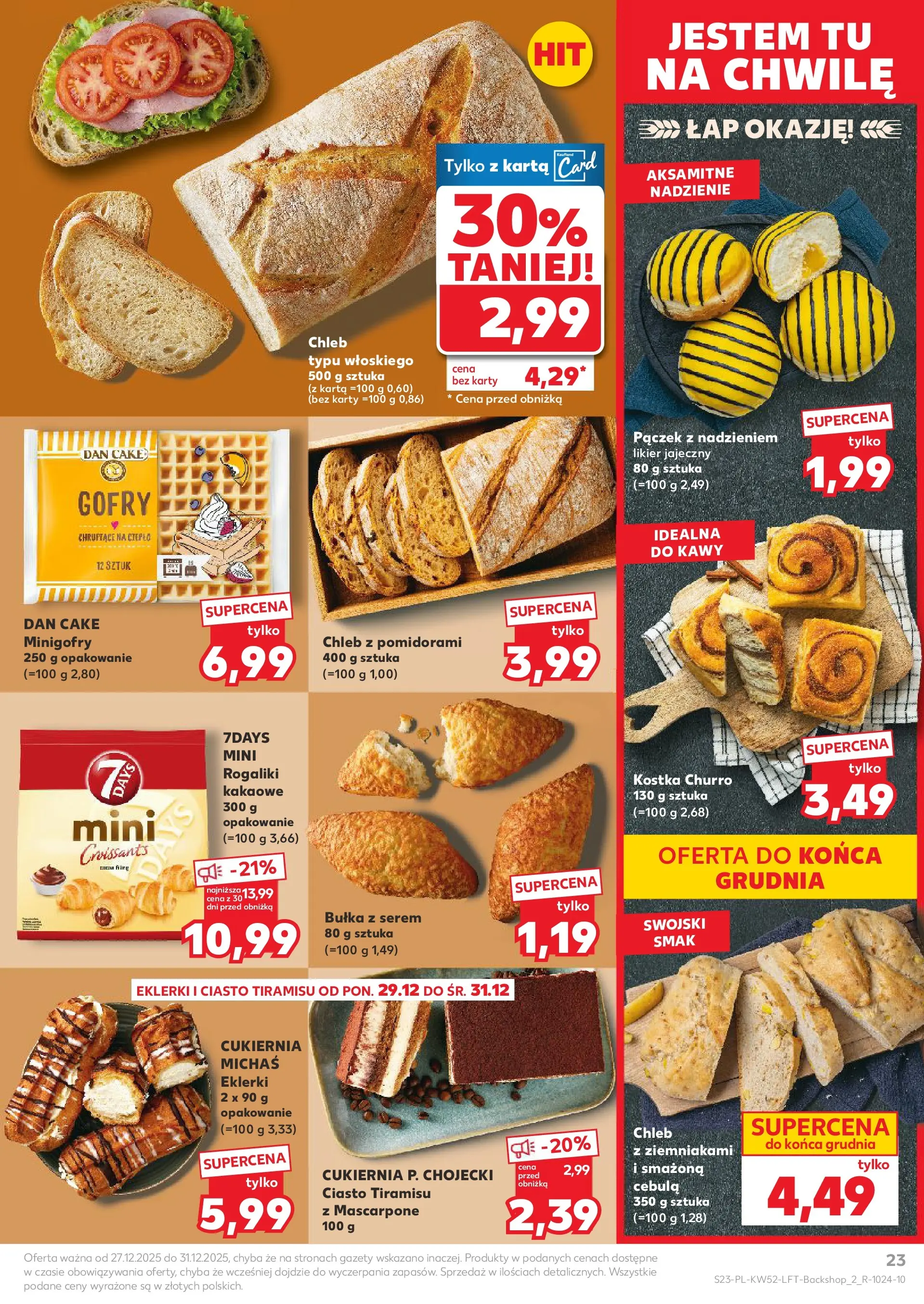 Kaufland - Kaufland Food ważne do 31.12 od 26.12.2025 - od jutra PDF | Strona: 23 | Produkty: Karta, Bułka, Mascarpone, Chleb