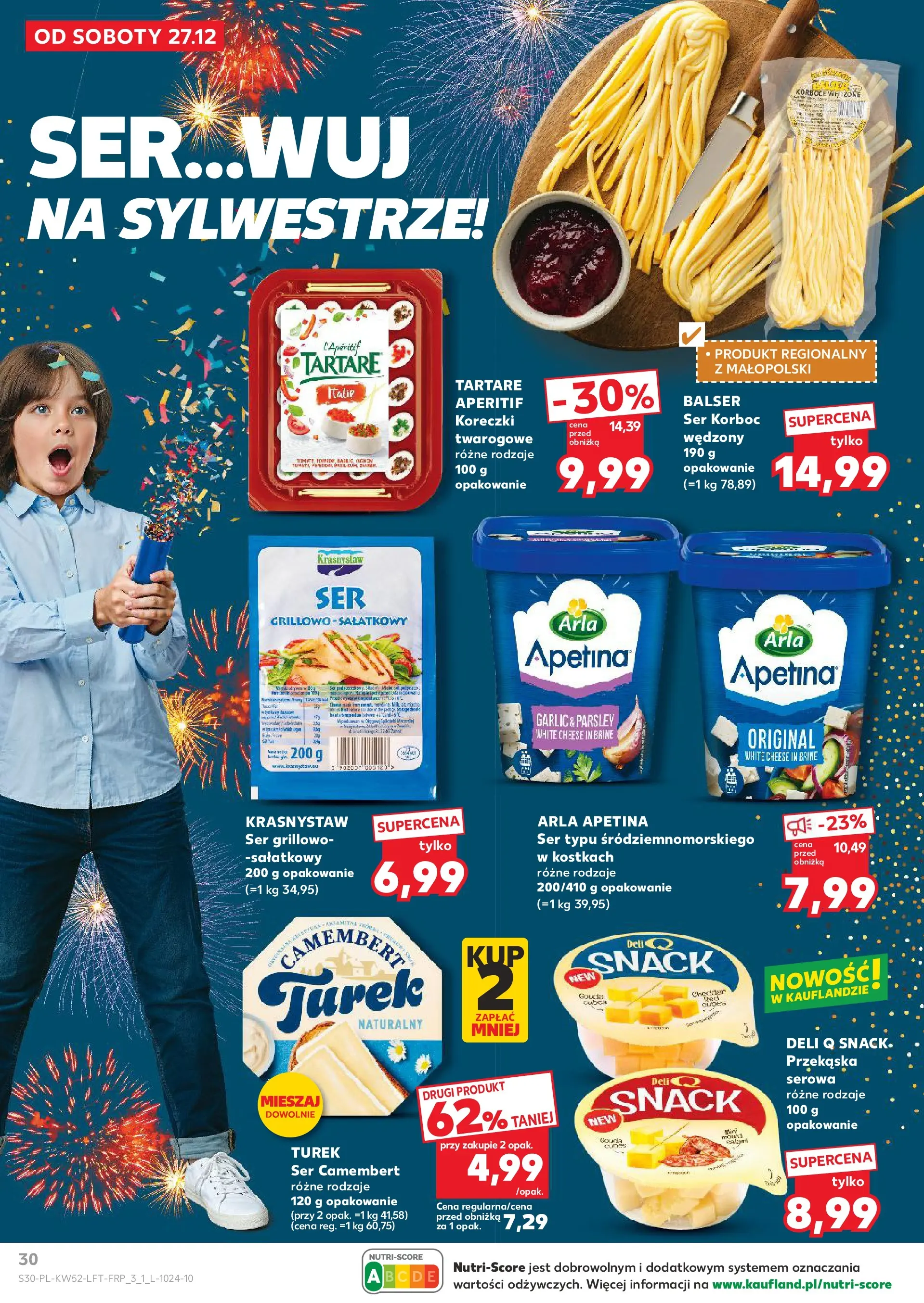 Kaufland - Kaufland Food ważne do 31.12 od 26.12.2025 - od jutra PDF | Strona: 30 | Produkty: Ser camembert, Camembert, Ser, Cheddar