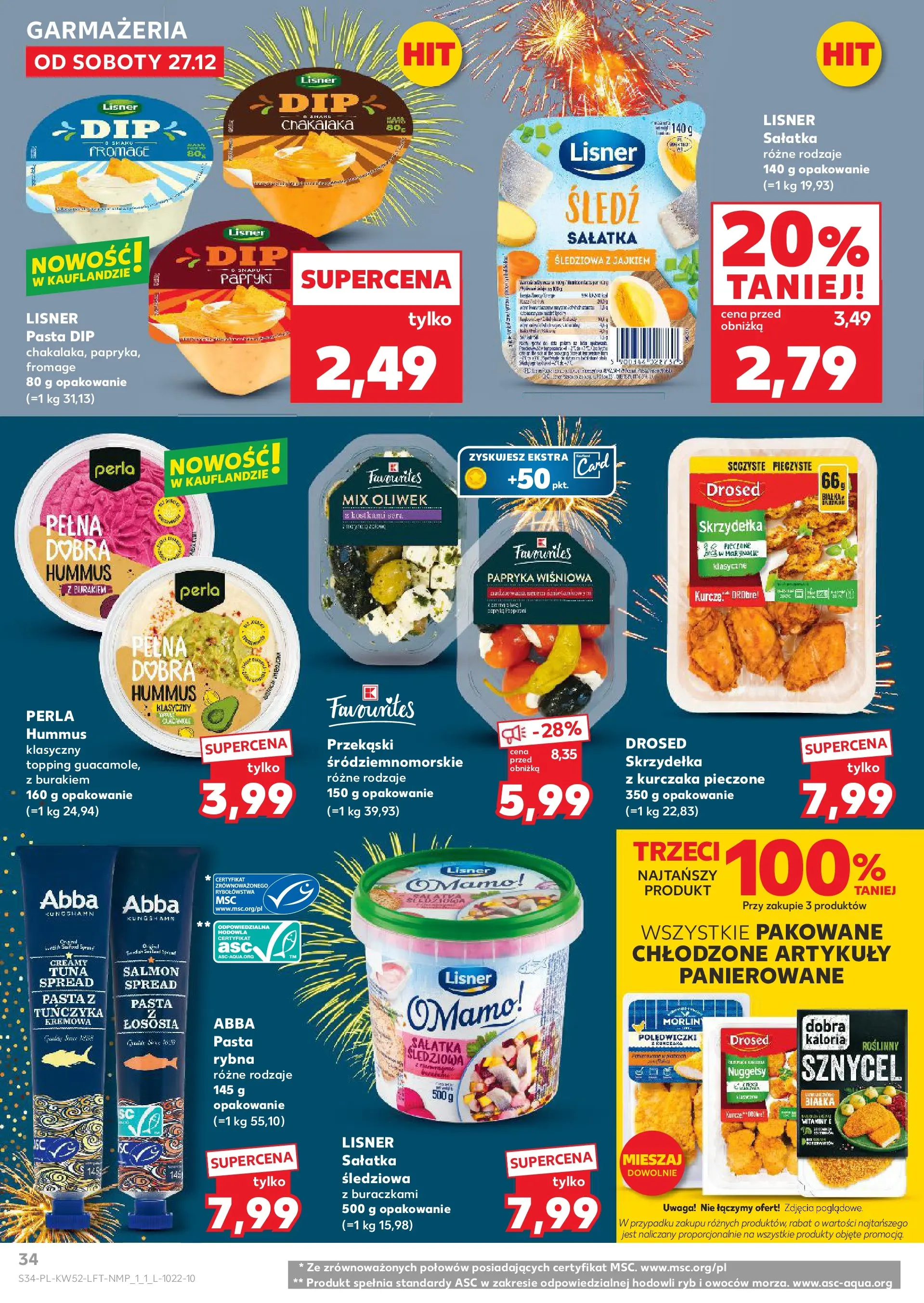 Kaufland - Kaufland Food ważne do 31.12 od 26.12.2025 - od jutra PDF | Strona: 34 | Produkty: Śledź, Rybna, Papryka, Hummus