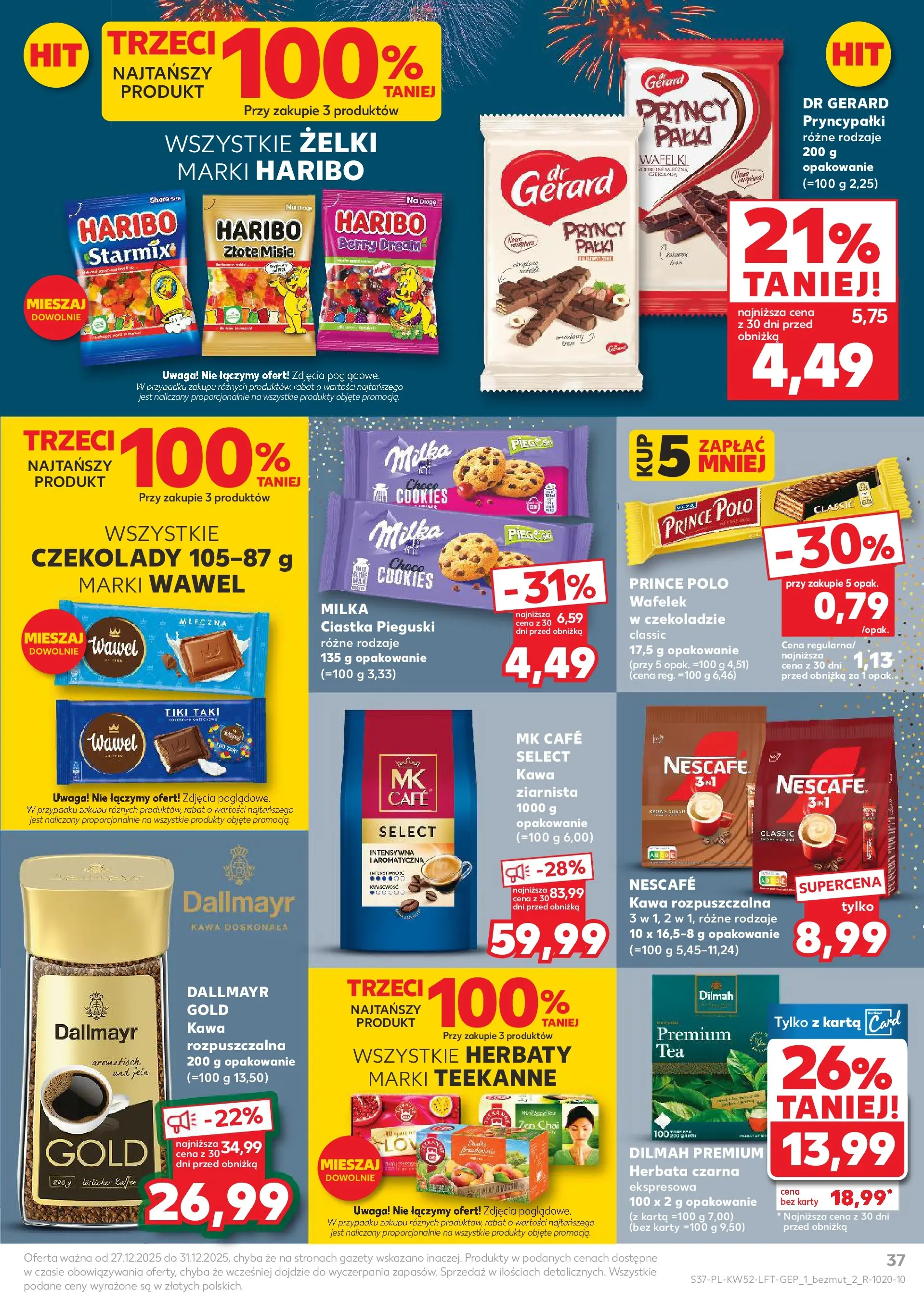 Kaufland - Kaufland Food ważne do 31.12 od 26.12.2025 - od jutra PDF | Strona: 37 | Produkty: Czekolady, Nescafe, Żelki, Ciastka