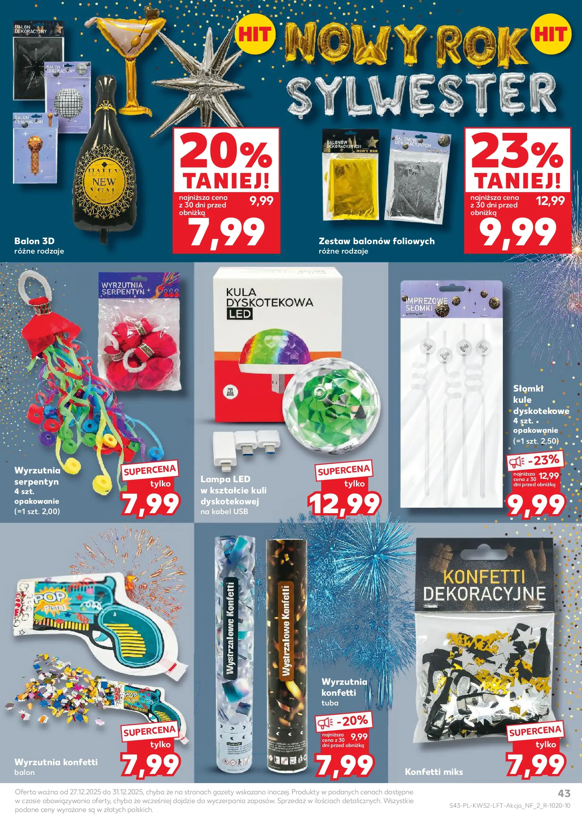 Kaufland - Kaufland Food ważne do 31.12 od 26.12.2025 - od jutra PDF | Strona: 43 | Produkty: Kabel, USB, Wyrzutnia, Słomki