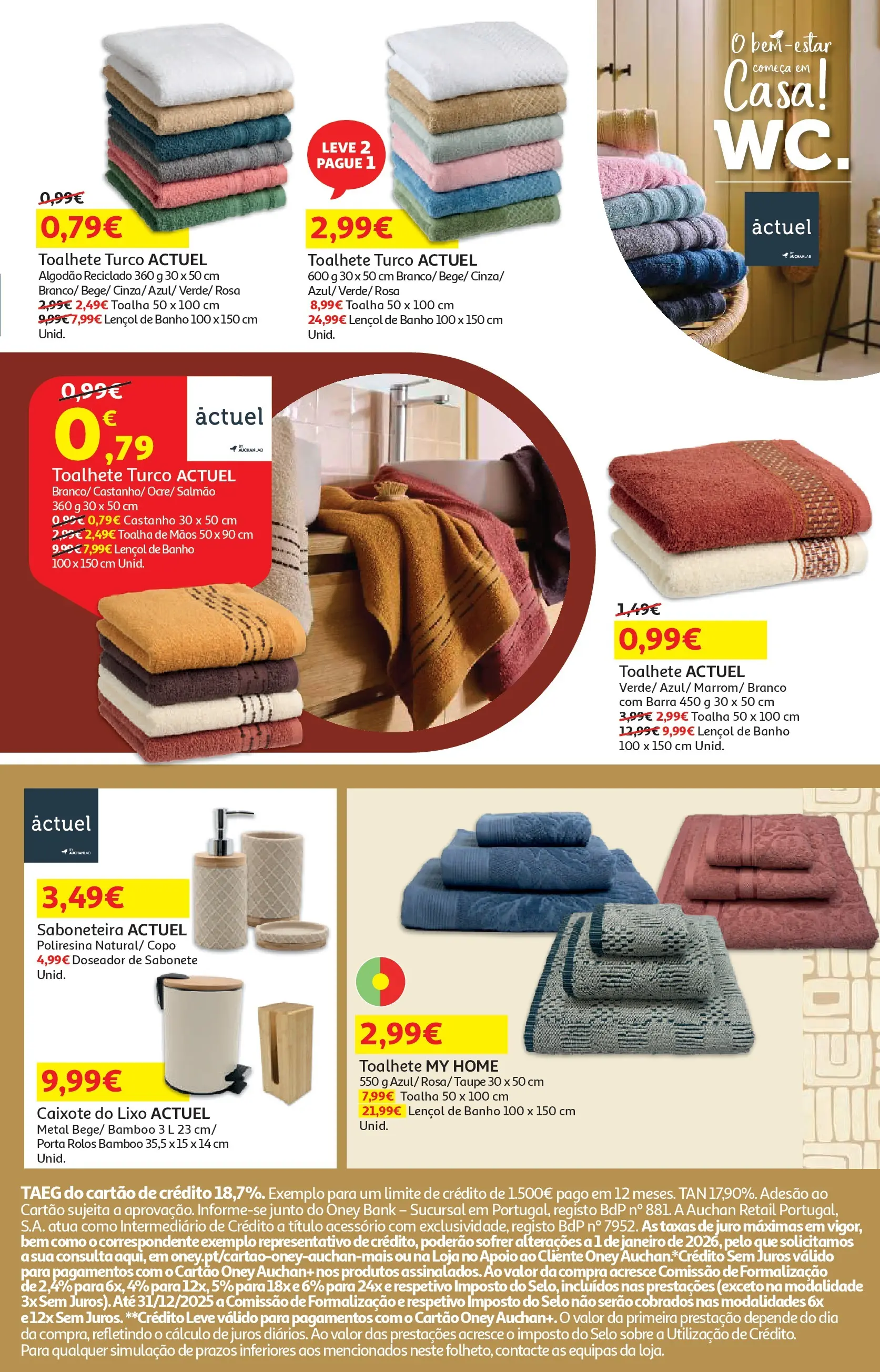 Auchan - O bem-estar começa em casa! » de 26/12/2025 - 12/01/2026 | Página: 11 | Produtos: Algodão, Lençol, Salmão, Banho