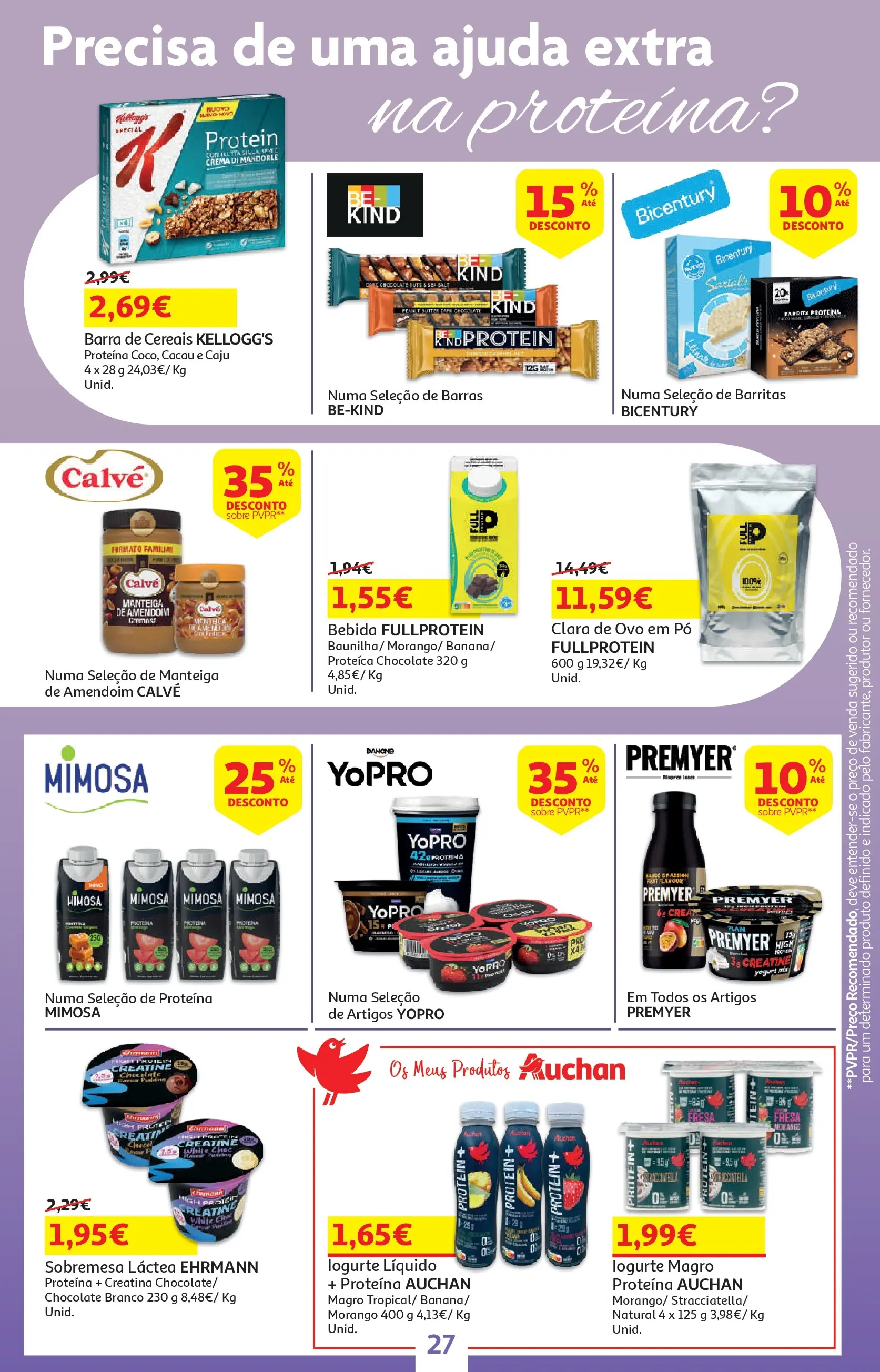 Auchan - O bem-estar começa em casa! » de 26/12/2025 - 12/01/2026 | Página: 27 | Produtos: Manteiga de amendoim, Creatina, Manteiga, Proteina