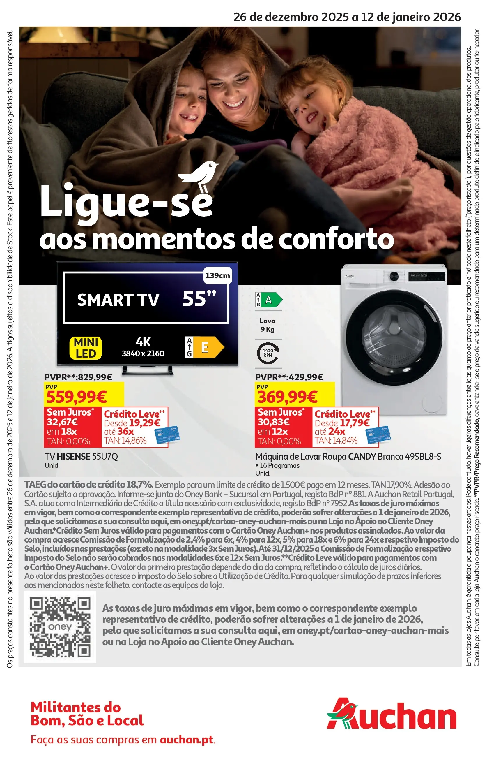 Auchan - O bem-estar começa em casa! » de 26/12/2025 - 12/01/2026 | Página: 32 | Produtos: Faca, Máquina de lavar