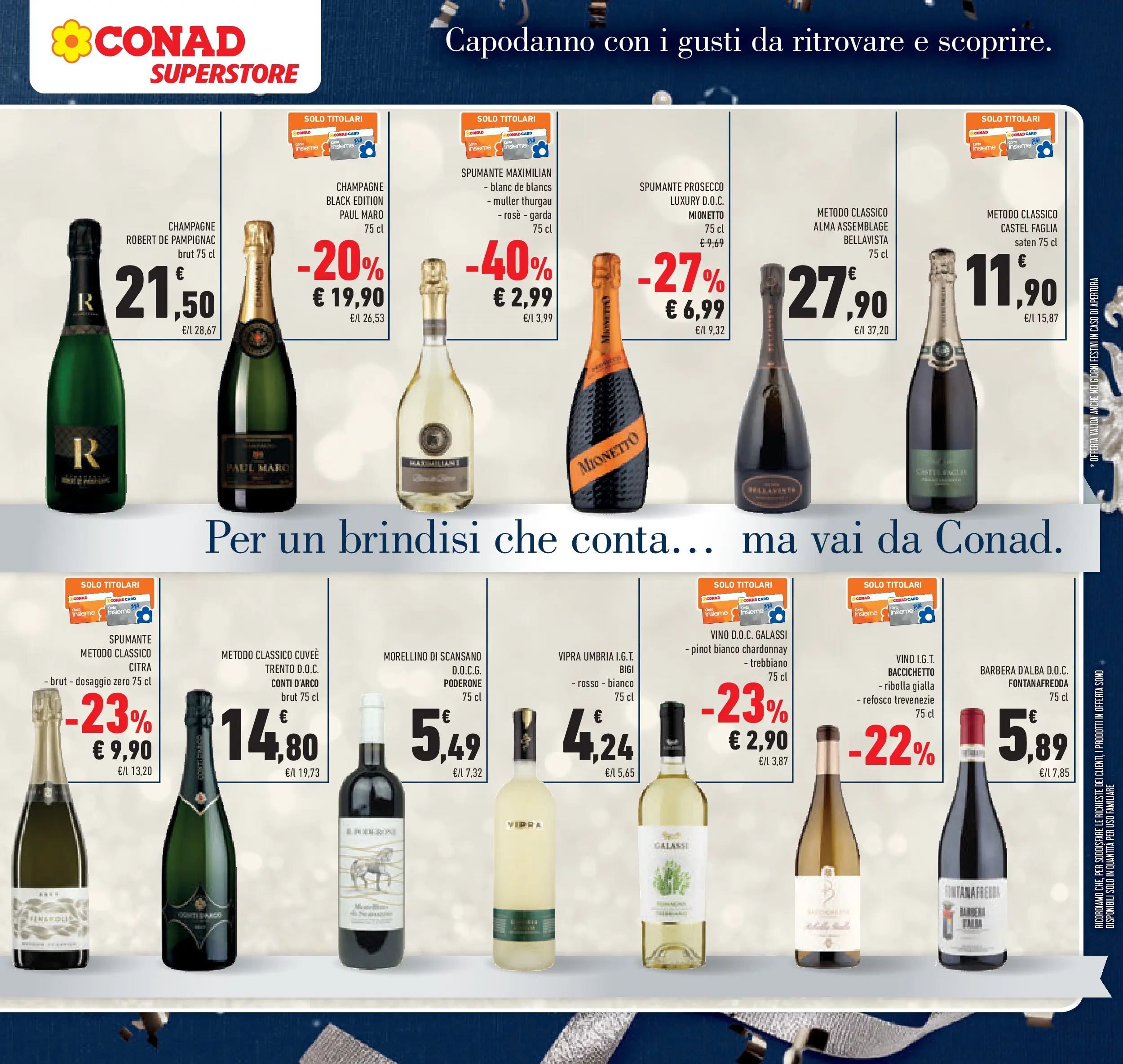 Volantino Conad dal 26/12/2025 > Anteprima | Pagina: 21 | Prodotti: Prosecco, Vino, Spumante, Champagne