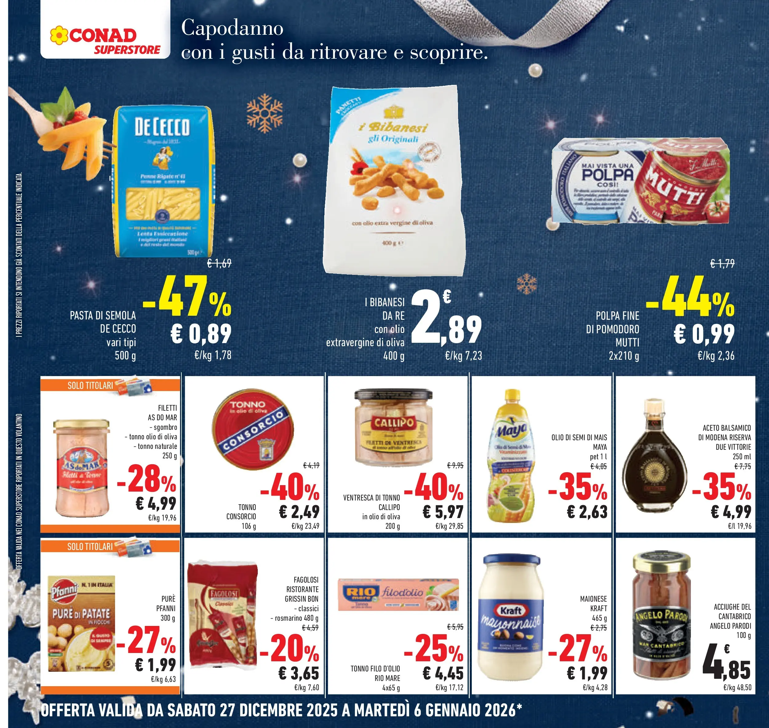 Volantino Conad dal 26/12/2025 > Anteprima | Pagina: 28 | Prodotti: Patate, Pasta, Tonno, Aceto