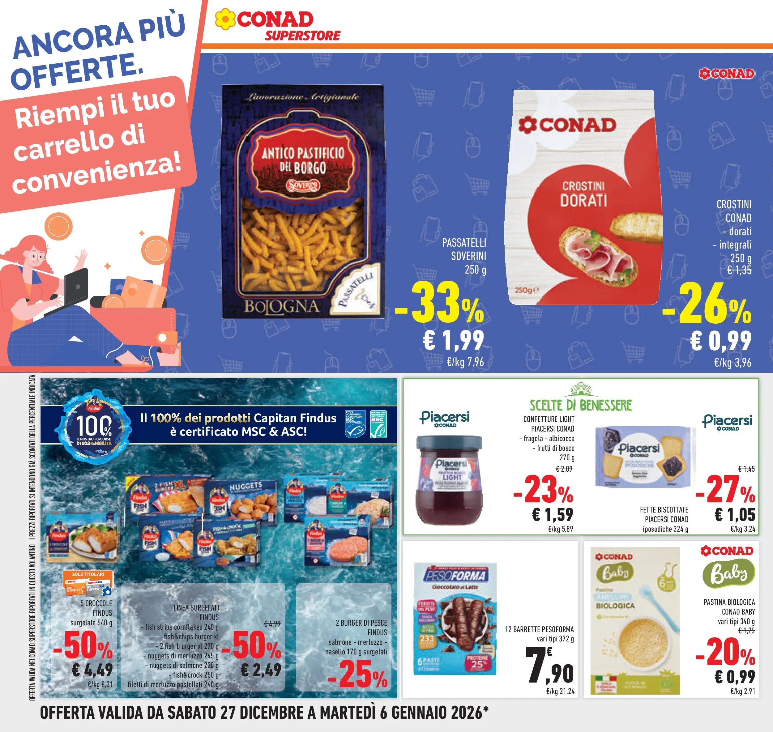 Volantino Conad dal 26/12/2025 > Anteprima | Pagina: 36 | Prodotti: Cioccolato, Pesce, Nuggets, Carrello
