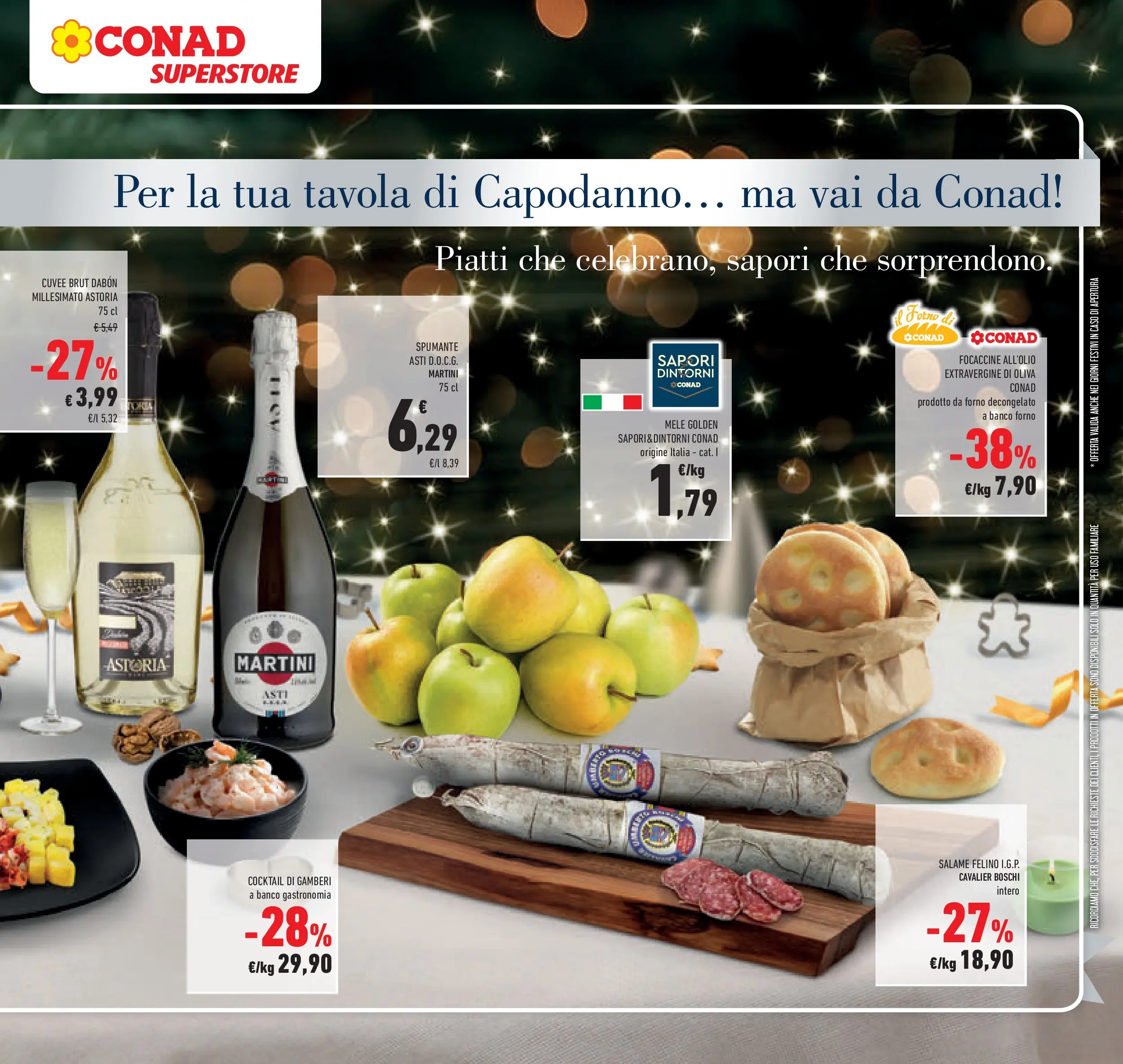 Volantino Conad dal 27/12/2025 > Anteprima | Pagina: 7 | Prodotti: Salame, Mele, Gamberi, Forno