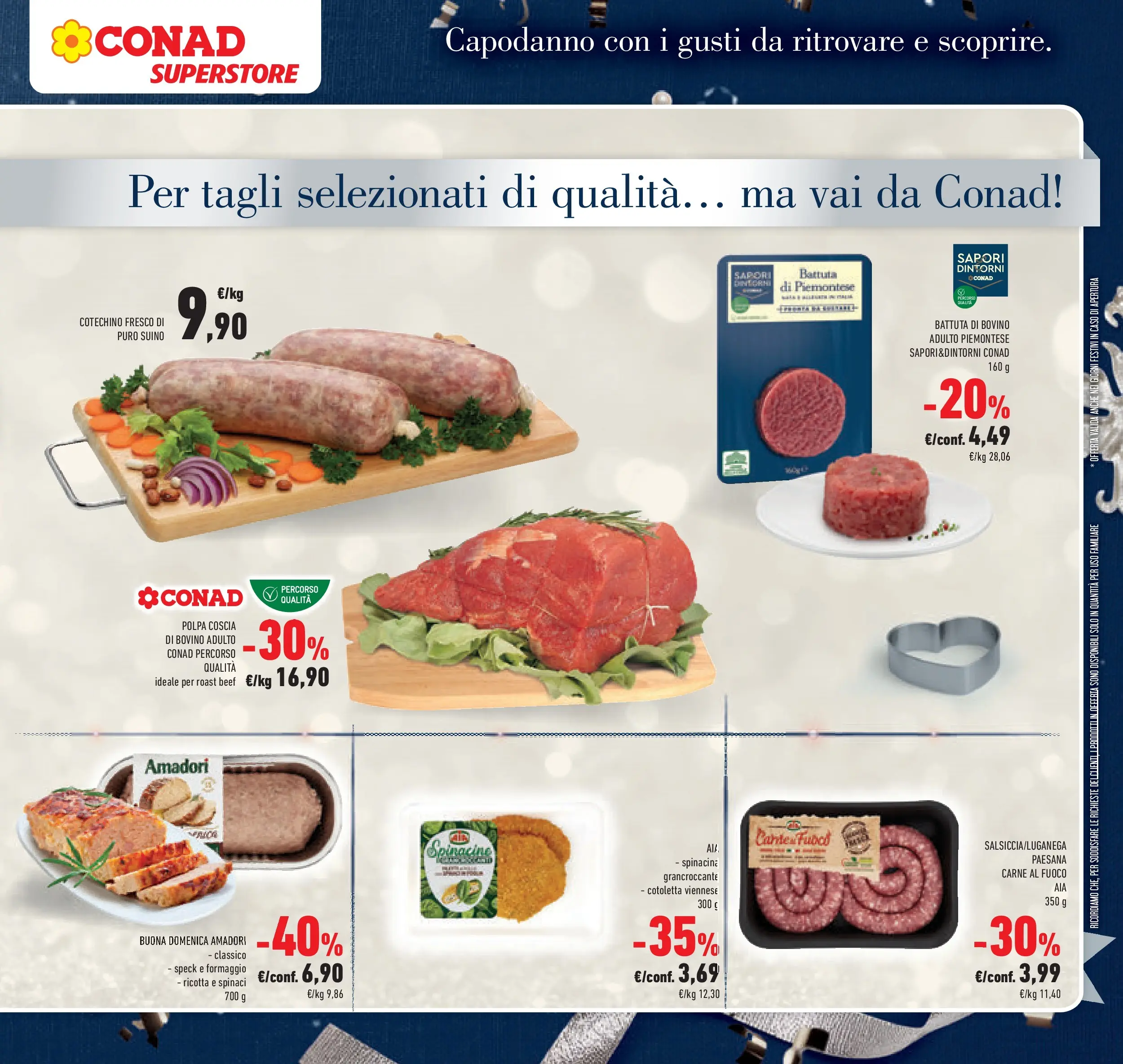 Volantino Conad dal 27/12/2025 > Anteprima | Pagina: 11 | Prodotti: Suino, Formaggio, Ricotta, Cotechino