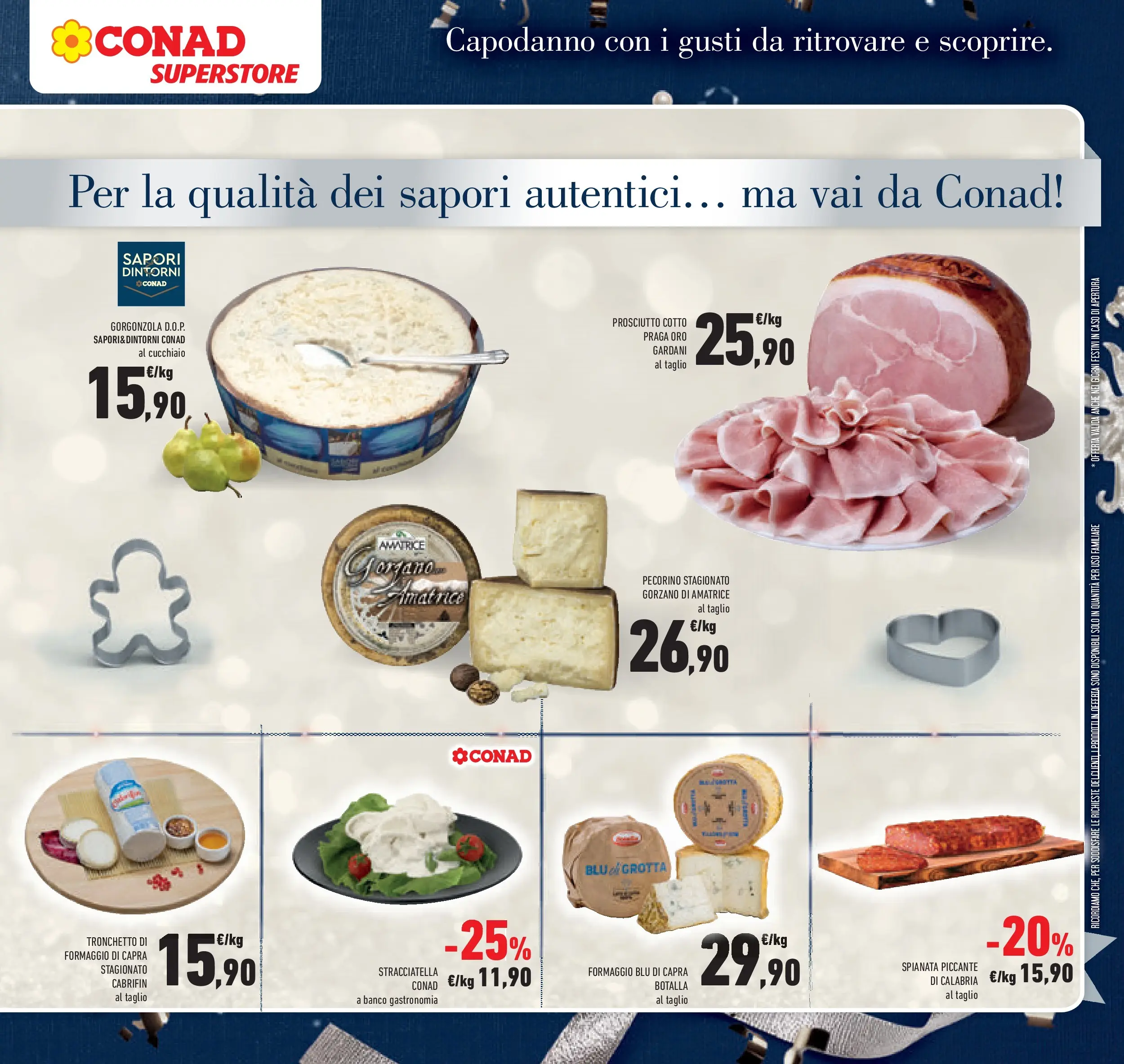 Volantino Conad dal 27/12/2025 > Anteprima | Pagina: 13 | Prodotti: Prosciutto Cotto, Formaggio, Pecorino, Stracciatella