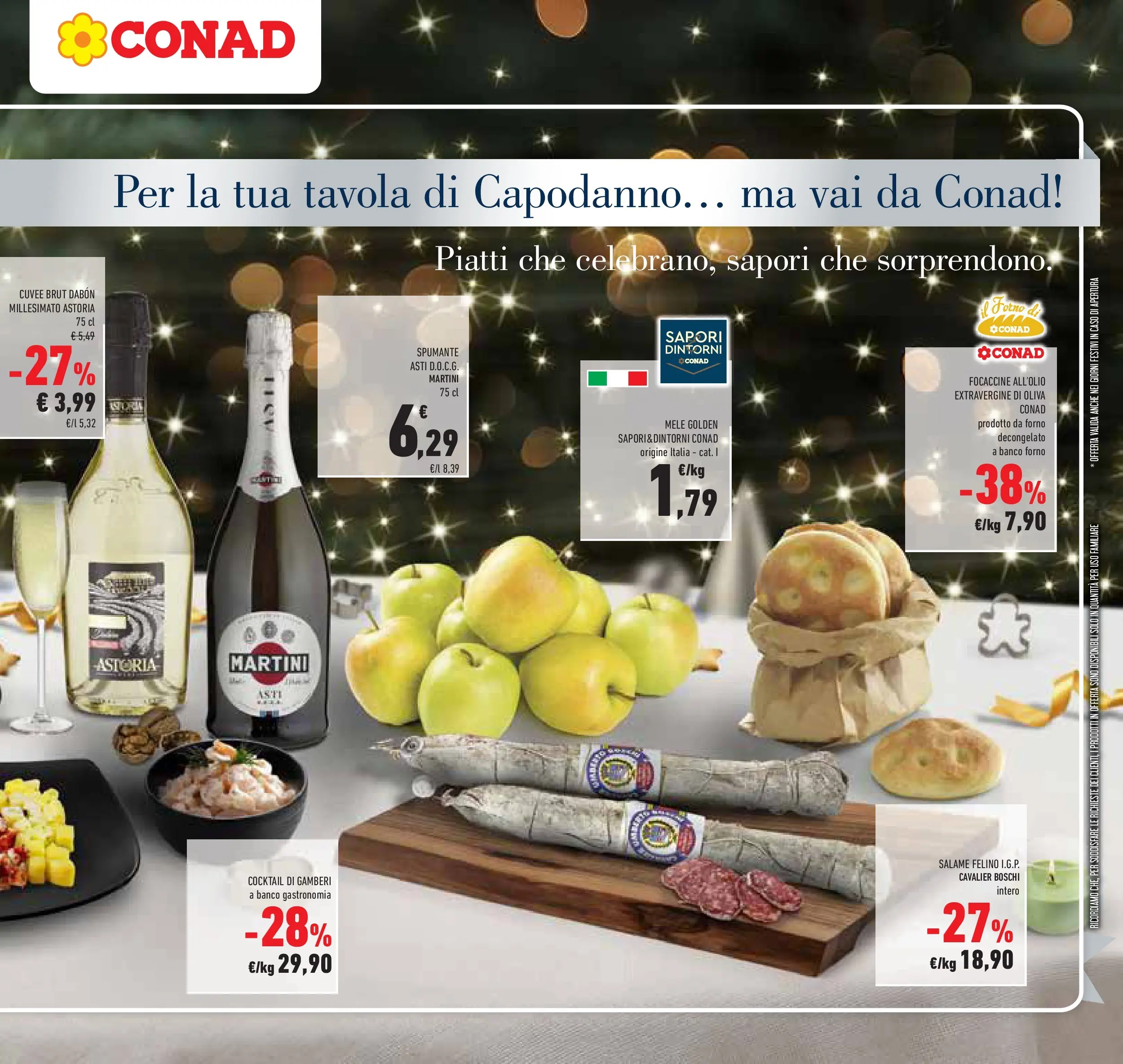 Volantino Conad dal 26/12/2025 > Anteprima | Pagina: 7 | Prodotti: Mele, Gamberi, Focaccia, Spumante