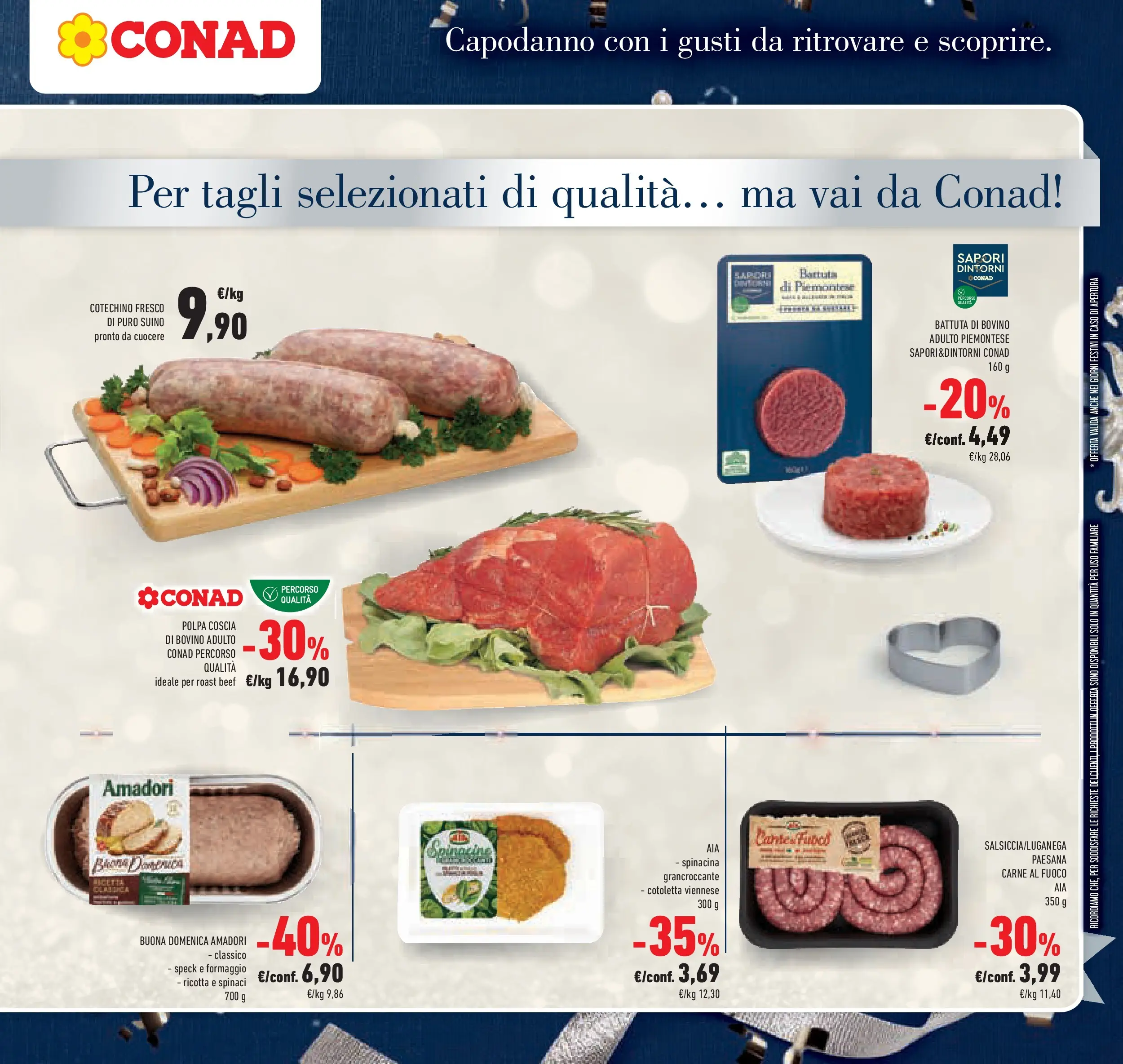 Volantino Conad dal 26/12/2025 > Anteprima | Pagina: 11 | Prodotti: Bovino, Spinaci, Ricotta, Cotechino