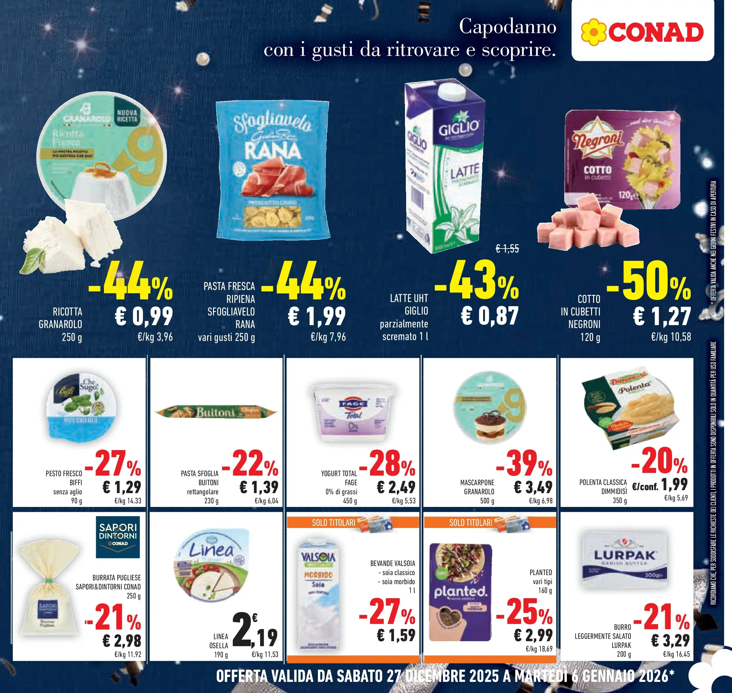 Volantino Conad dal 26/12/2025 > Anteprima | Pagina: 21 | Prodotti: Aglio, Burro, Pesto, Ricotta