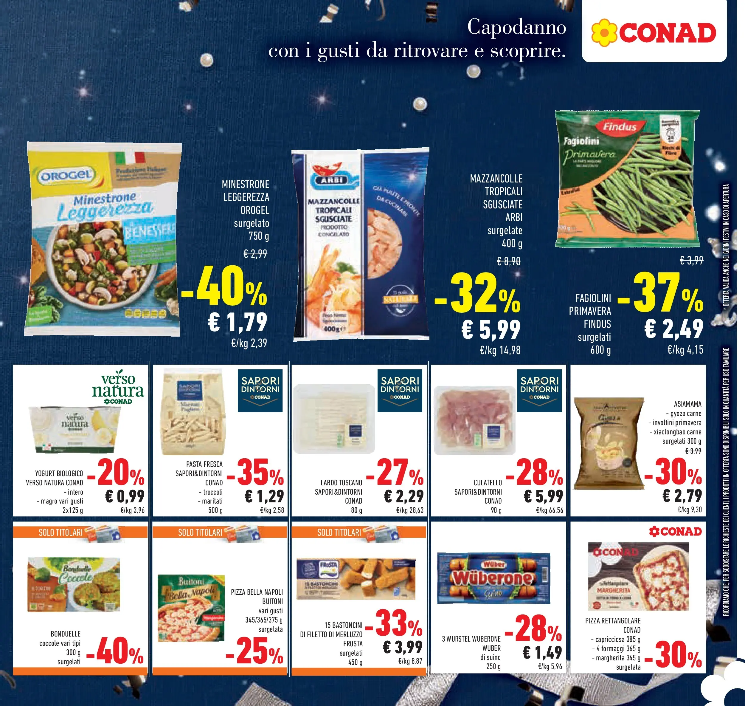 Volantino Conad dal 26/12/2025 > Anteprima | Pagina: 23 | Prodotti: Yogurt, Mazzancolle, Suino, Pasta