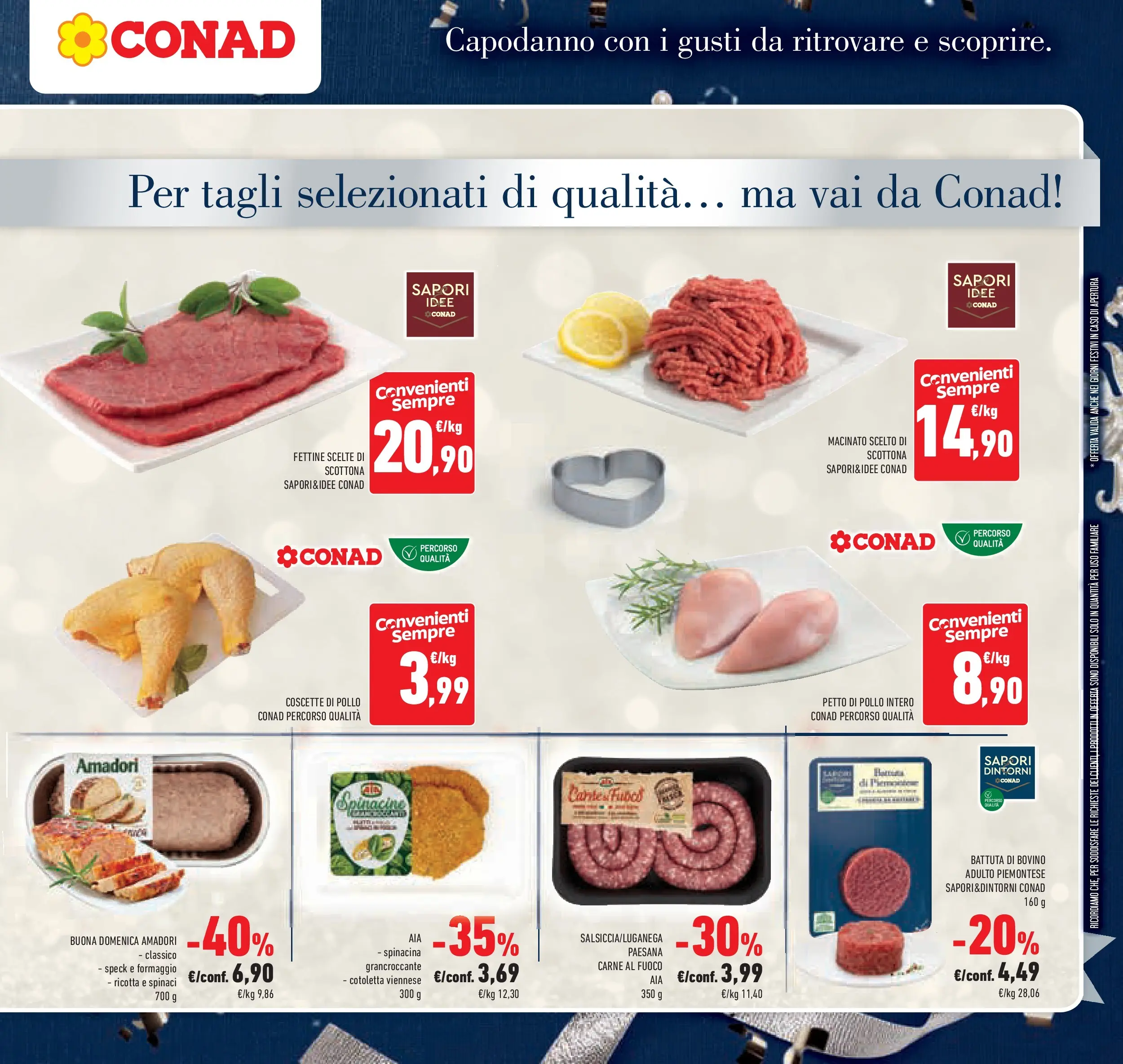Volantino Conad dal 26/12/2025 > Anteprima | Pagina: 11 | Prodotti: Speck, Petto di Pollo, Formaggio, Macinato