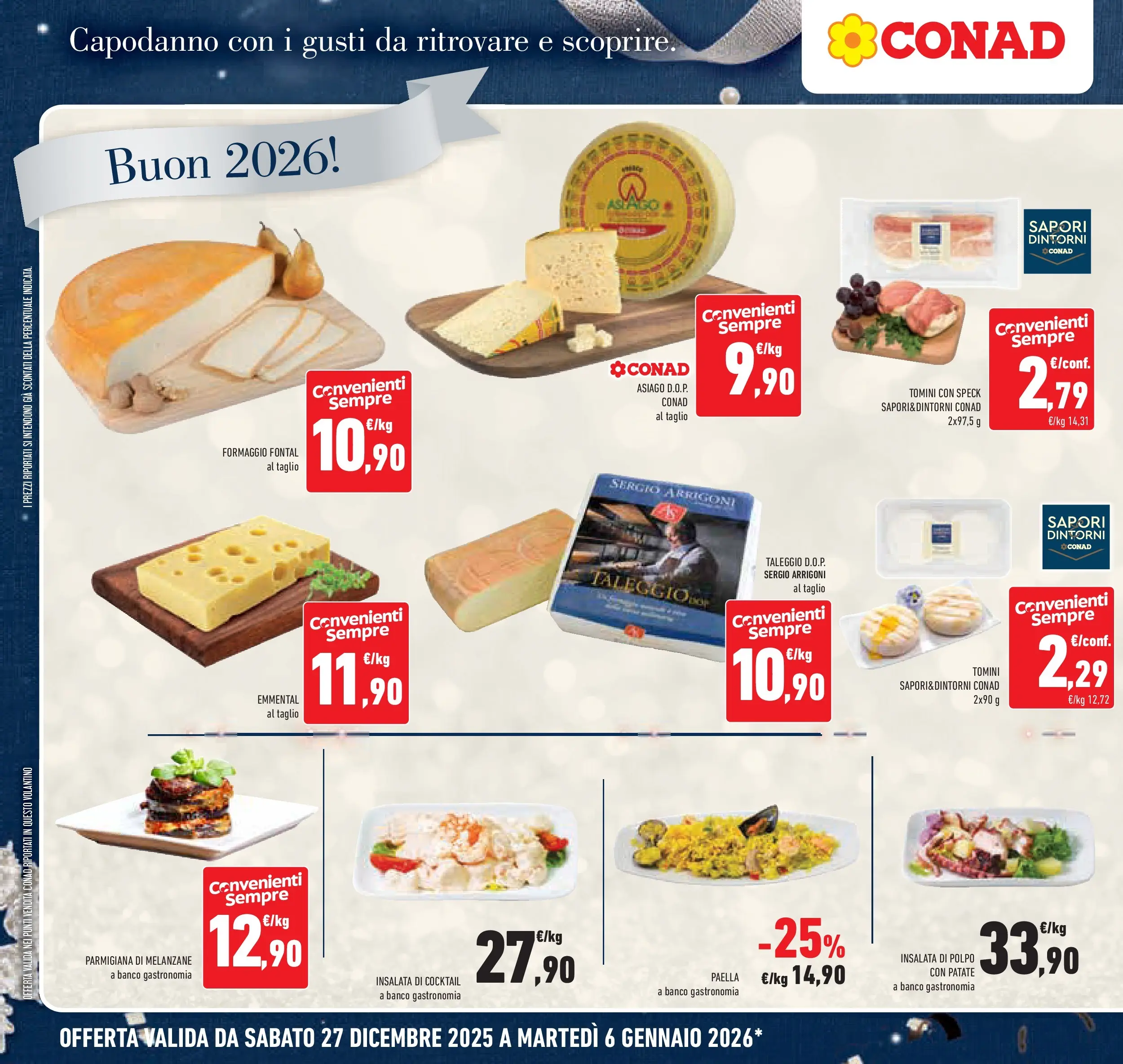 Volantino Conad dal 26/12/2025 > Anteprima | Pagina: 14 | Prodotti: Insalata, Polpo, Formaggio, Emmental