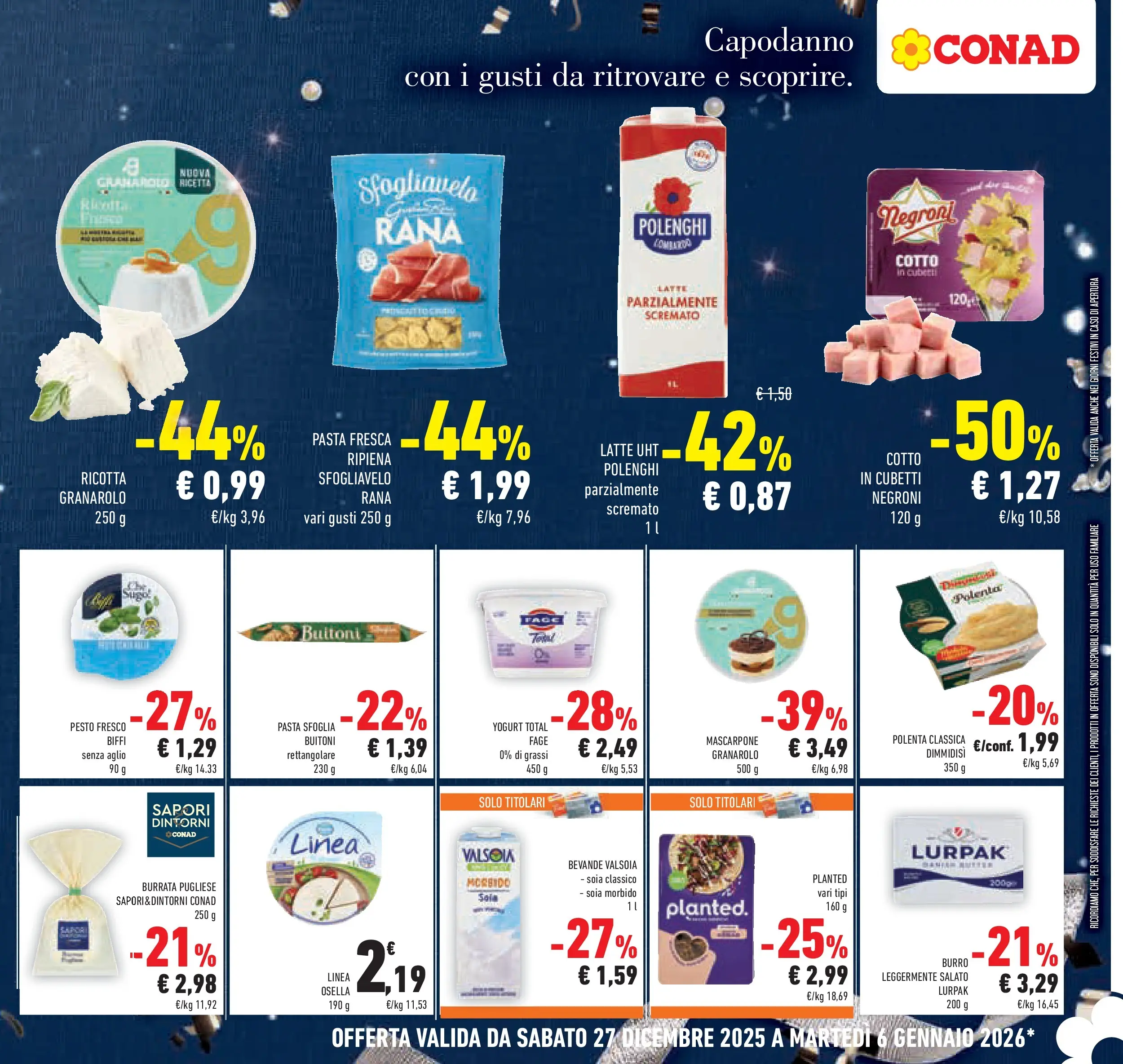 Volantino Conad dal 26/12/2025 > Anteprima | Pagina: 21 | Prodotti: Yogurt, Pasta sfoglia, Pasta, Burrata