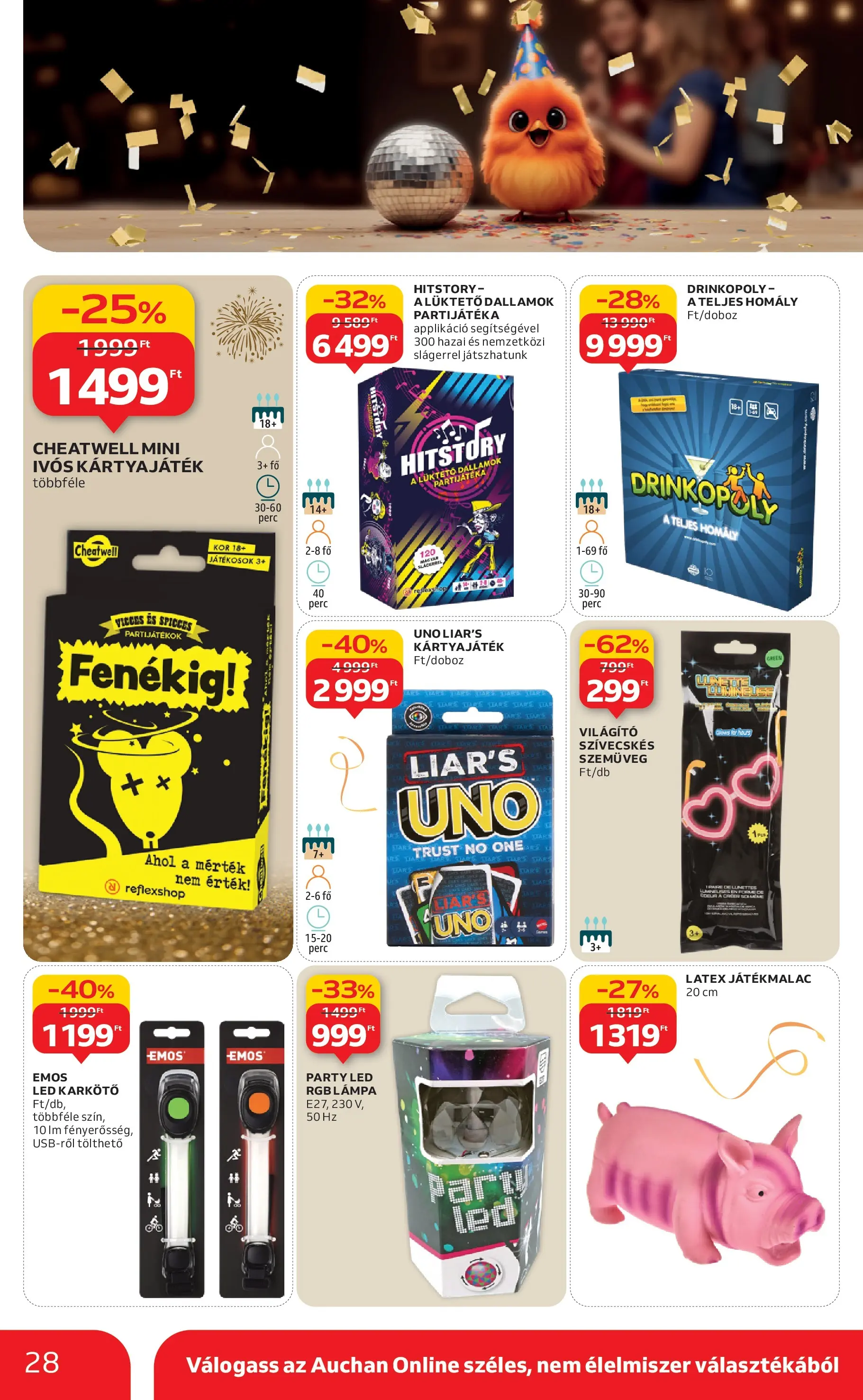 Auchan Akciós újság Székesfehérvár - 2025.12.27. -tól/töl > akció, lapozható szórólap 🛍️ | Oldal: 28 | Termékek: Szemüveg, Karkötő, Lámpa