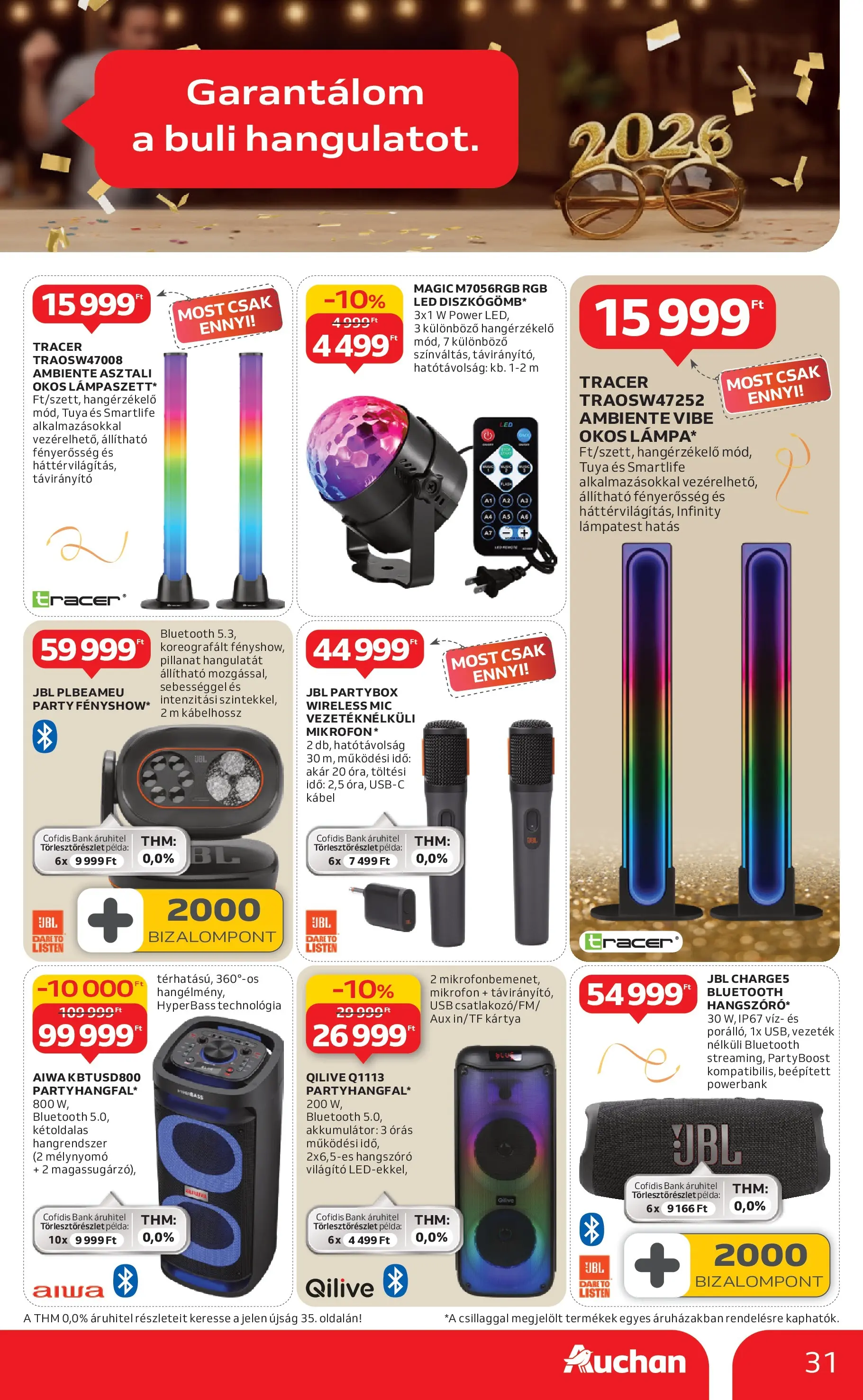 Auchan Akciós újság Székesfehérvár - 2025.12.27. -tól/töl > akció, lapozható szórólap 🛍️ | Oldal: 31 | Termékek: Powerbank, Hangrendszer, Mikrofon, USB