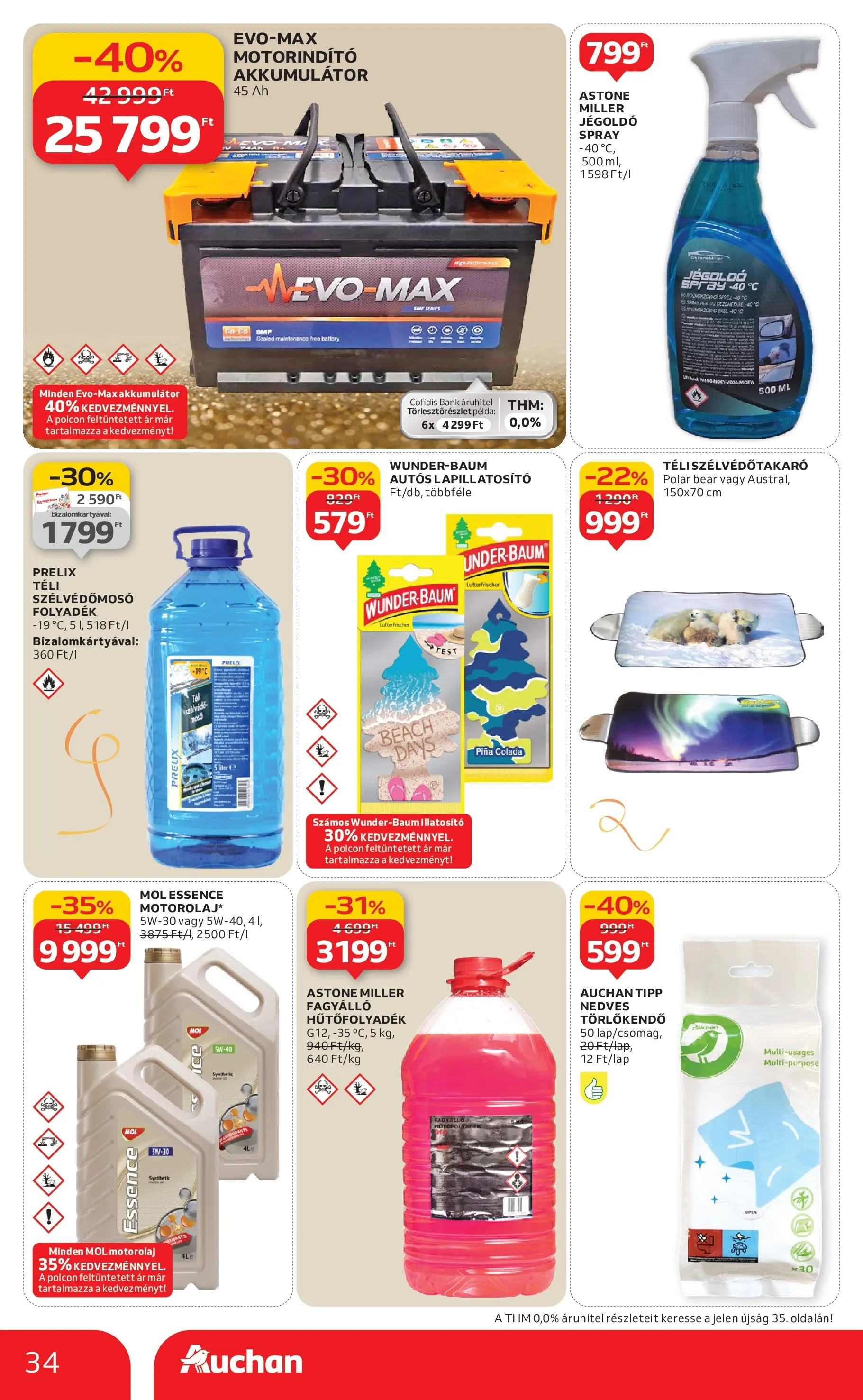 Auchan Akciós újság Székesfehérvár - 2025.12.27. -tól/töl > akció, lapozható szórólap 🛍️ | Oldal: 34 | Termékek: Törlőkendő, Akkumulátor, Motorolaj