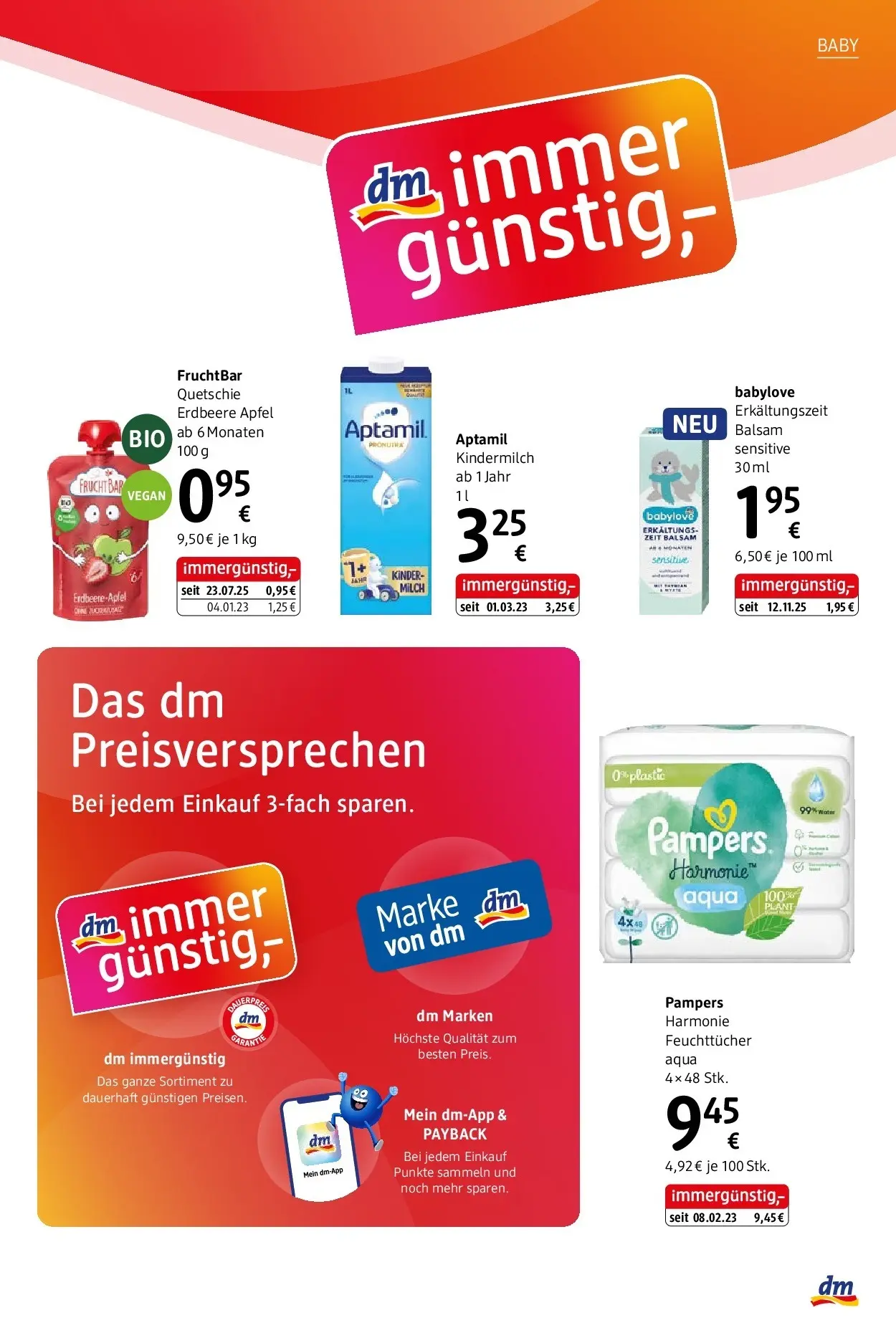 dm drogerie markt Journal Jänner 2026 von 08.01.2026 - Aktuelle Angebote | Seite: 7 | Produkte: Pampers, Milch, Äpfel