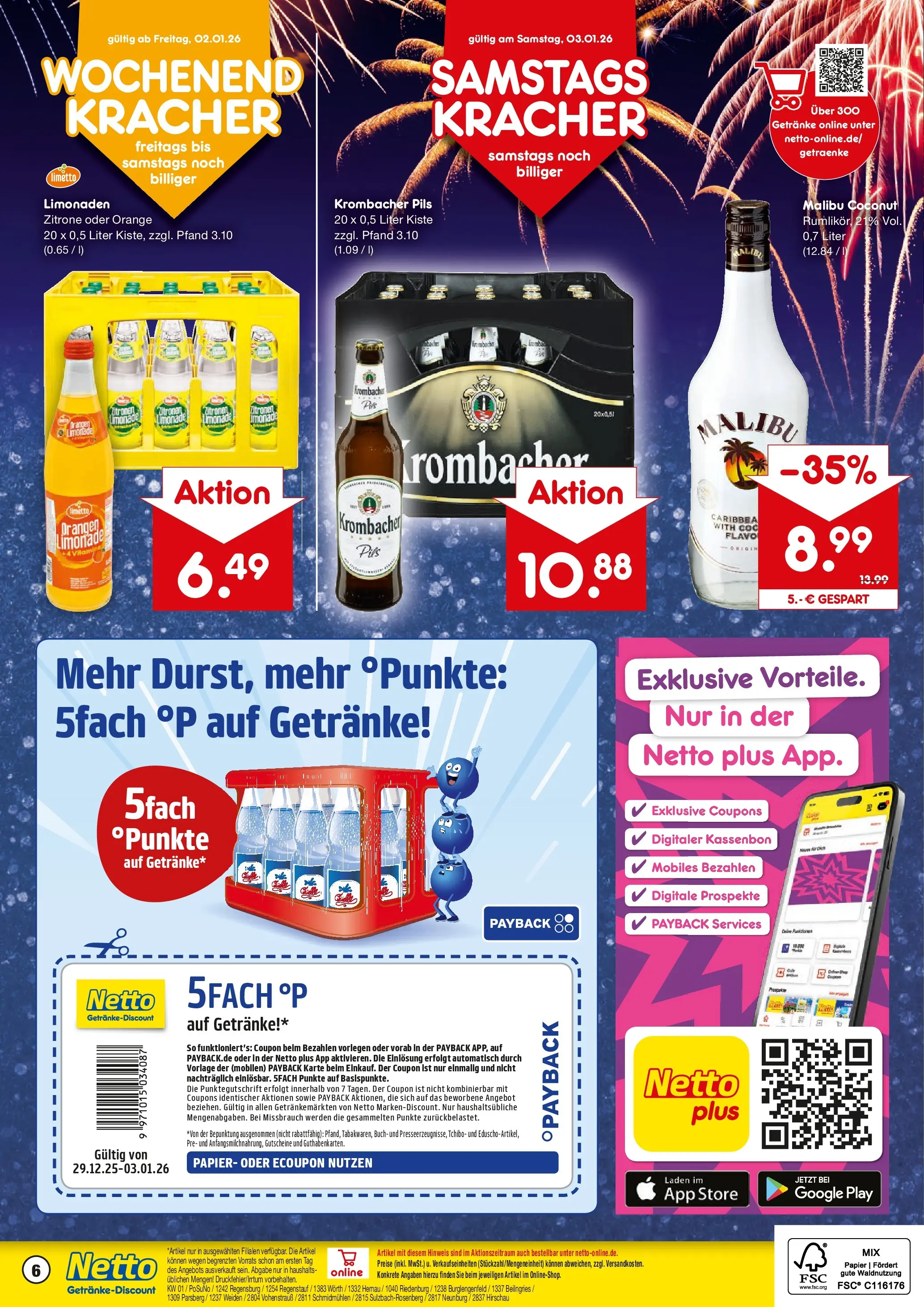 Netto Marken-Discount prospekt Burglengenfeld	 (ab 28.12.2025) » Angebote | Seite: 6 | Produkte: Orangen, Limonade, Krombacher, Zitronen