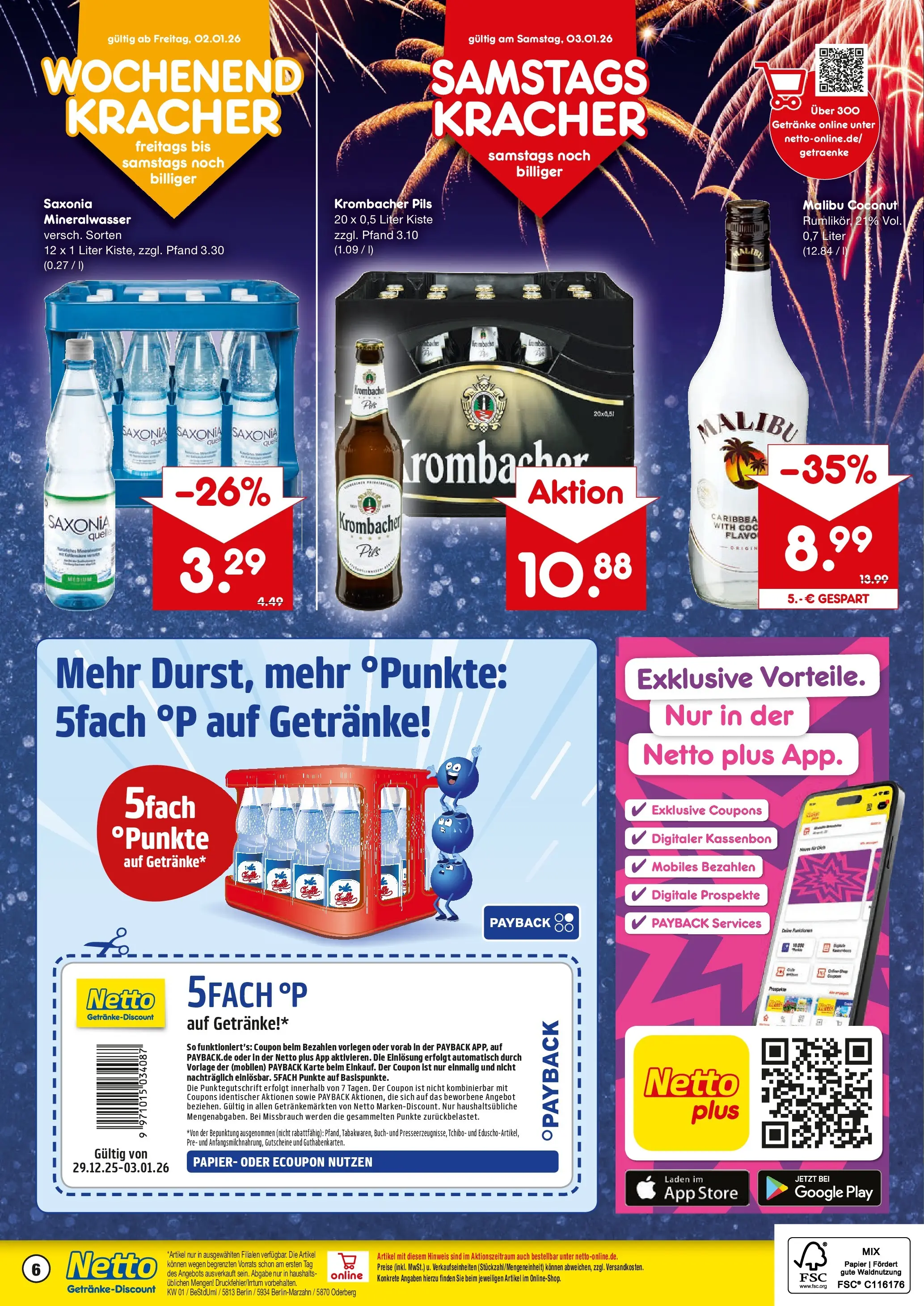 Netto Marken-Discount prospekt Berlin	 (ab 28.12.2025) » Angebote | Seite: 6 | Produkte: Pils, Mineralwasser, Krombacher
