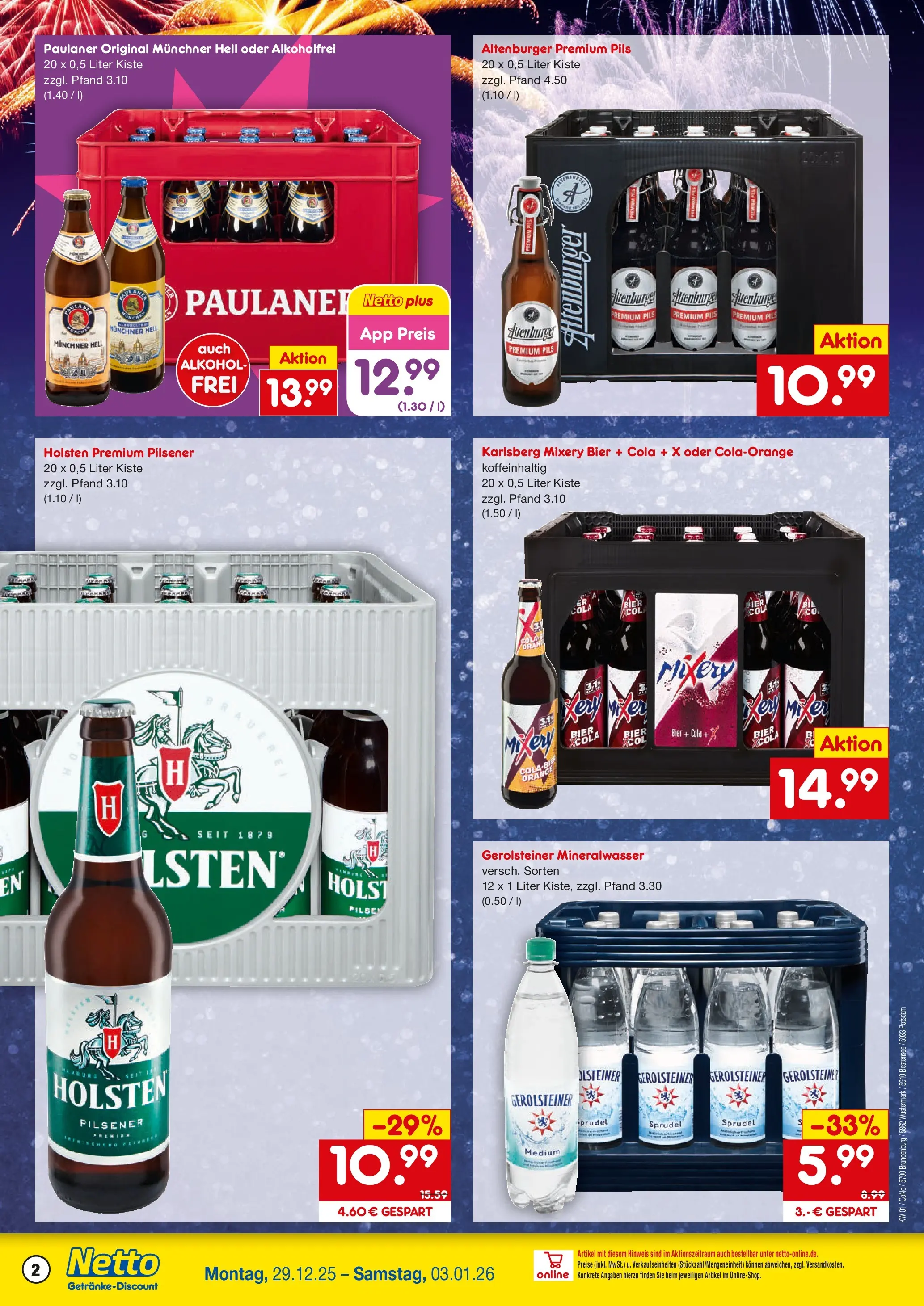Netto Marken-Discount prospekt Potsdam	 (ab 28.12.2025) » Angebote | Seite: 2 | Produkte: Cola, Pils, Mineralwasser, Mixery