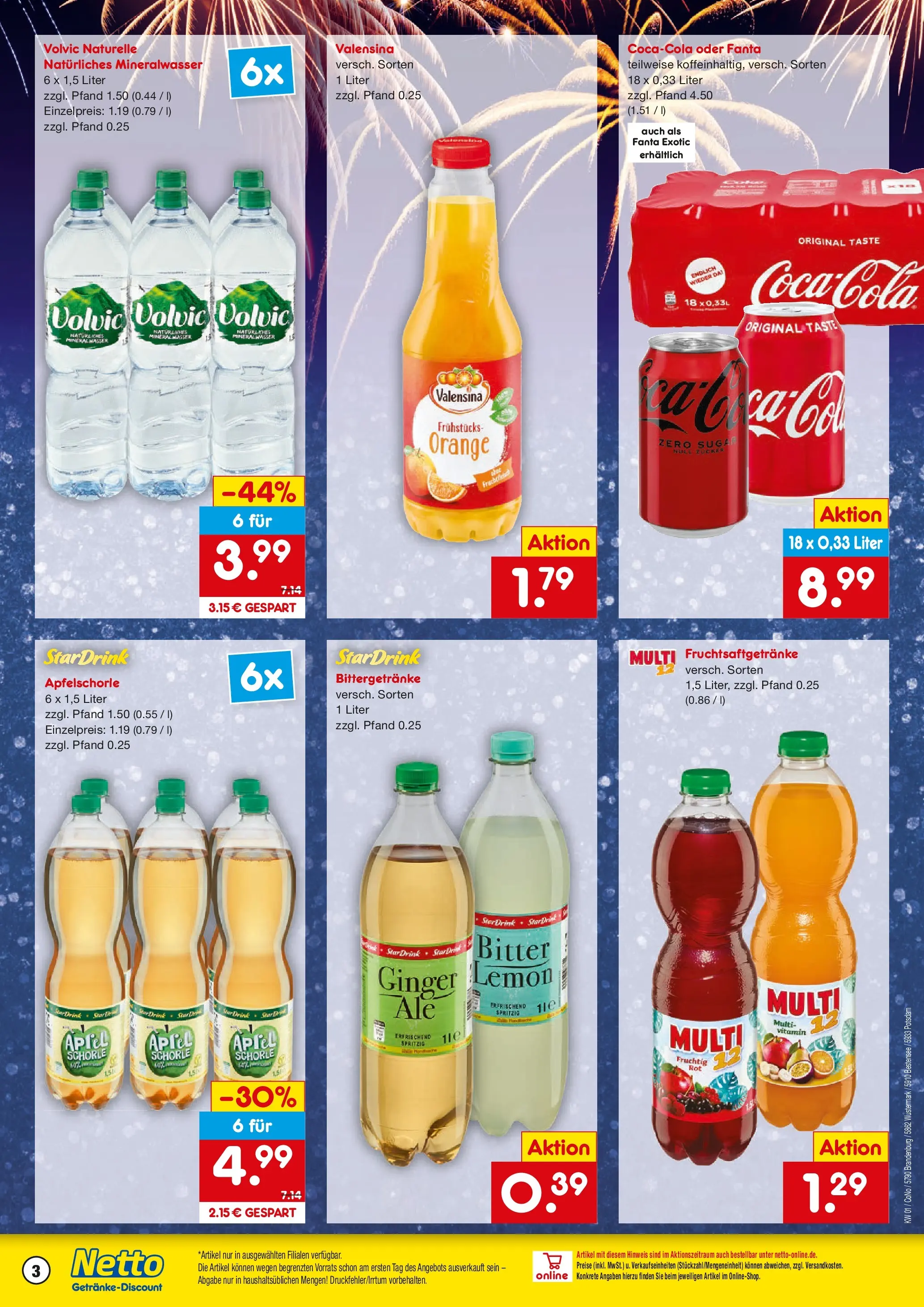 Netto Marken-Discount prospekt Potsdam	 (ab 28.12.2025) » Angebote | Seite: 3 | Produkte: Fanta, Äpfel, Mineralwasser, Volvic