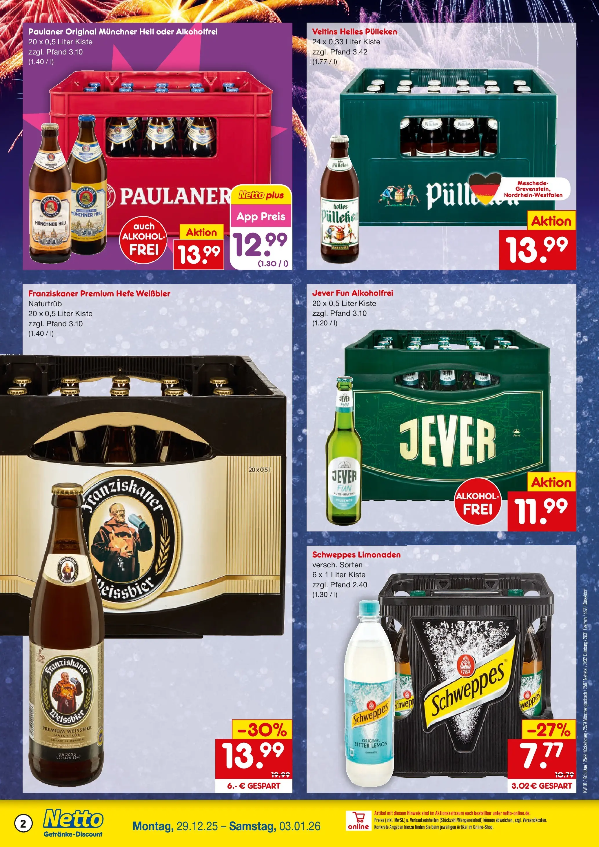 Netto Marken-Discount prospekt Hückelhoven-Baal	 (ab 28.12.2025) » Angebote | Seite: 2 | Produkte: Weißbier, Jever, Paulaner, Veltins