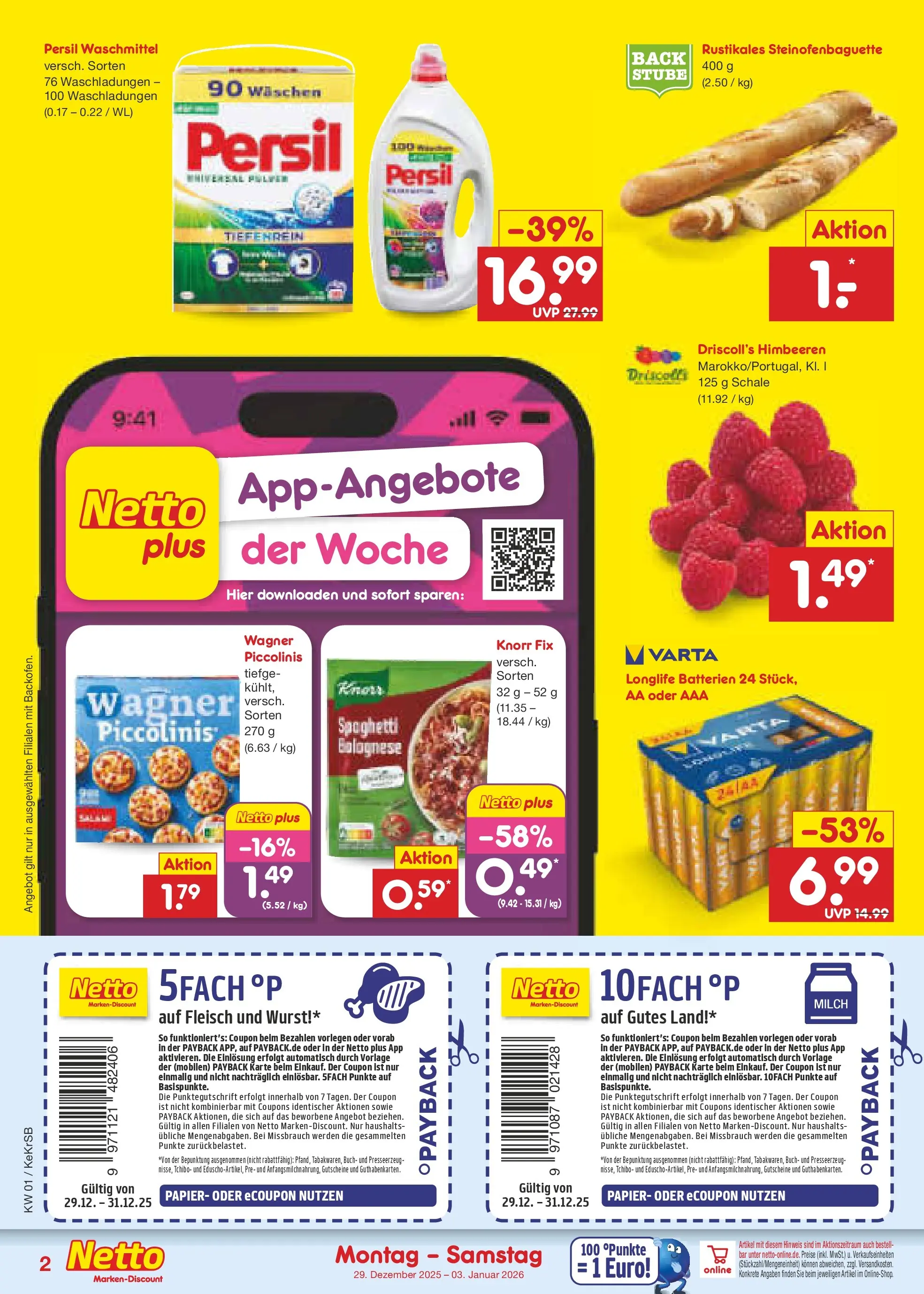 Netto Marken-Discount prospekt Kruft	 (ab 28.12.2025) » Angebote | Seite: 2 | Produkte: Knorr, Waschmittel, Wurst, Fleisch