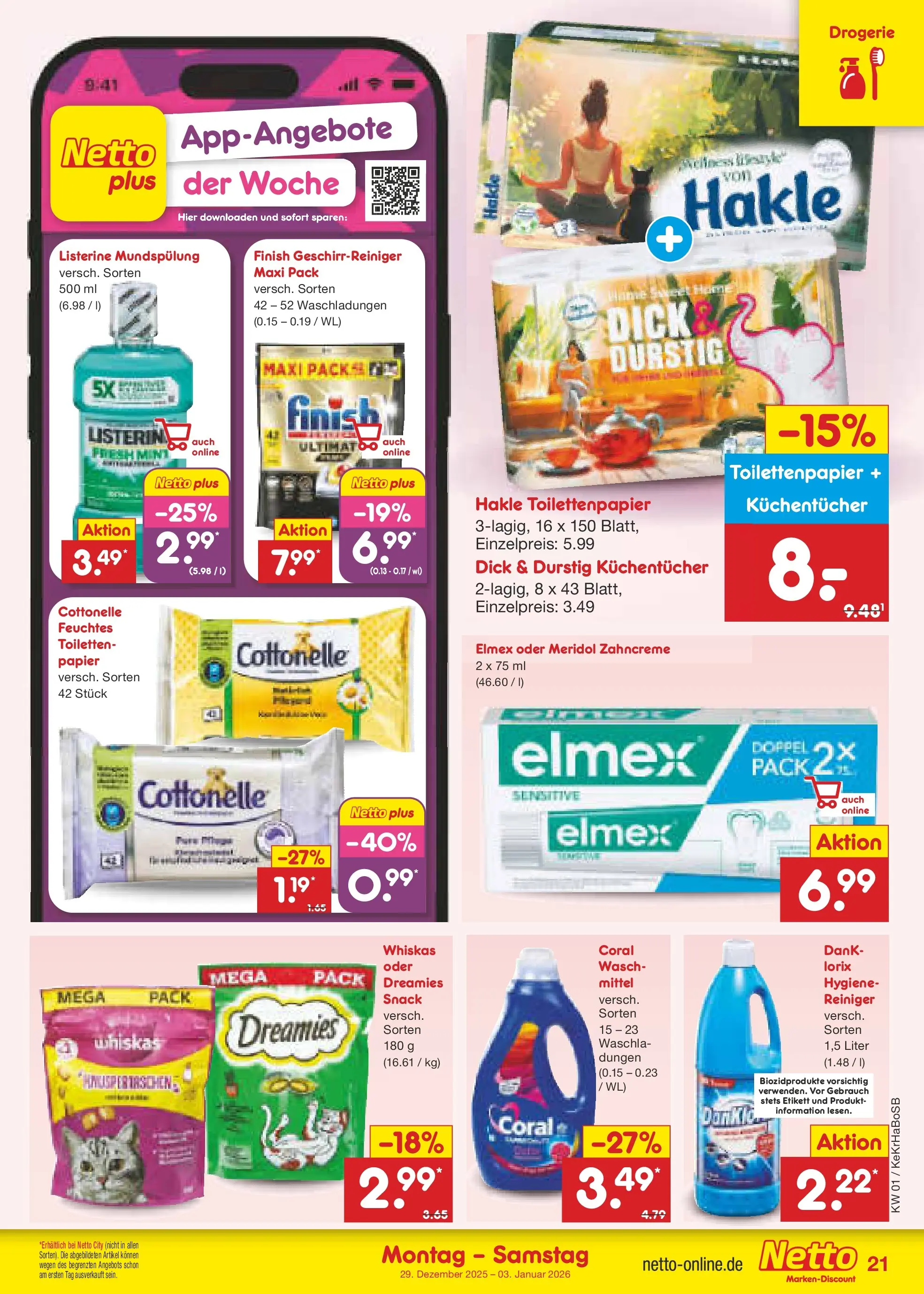 Netto Marken-Discount prospekt Kruft	 (ab 28.12.2025) » Angebote | Seite: 31 | Produkte: Coral, Finish, Listerine, Toilettenpapier
