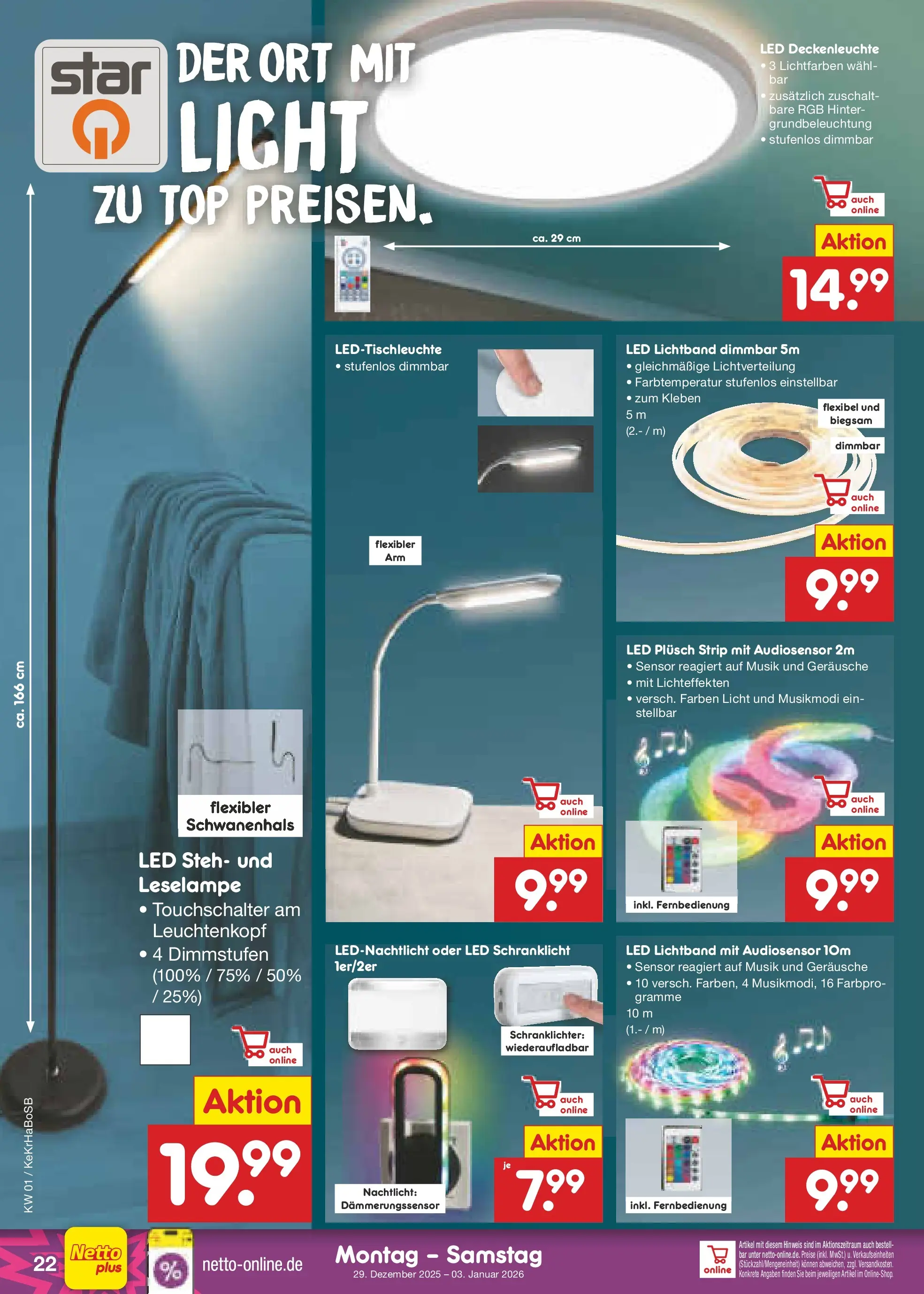 Netto Marken-Discount prospekt Kruft	 (ab 28.12.2025) » Angebote | Seite: 32 | Produkte: Top, Nachtlicht