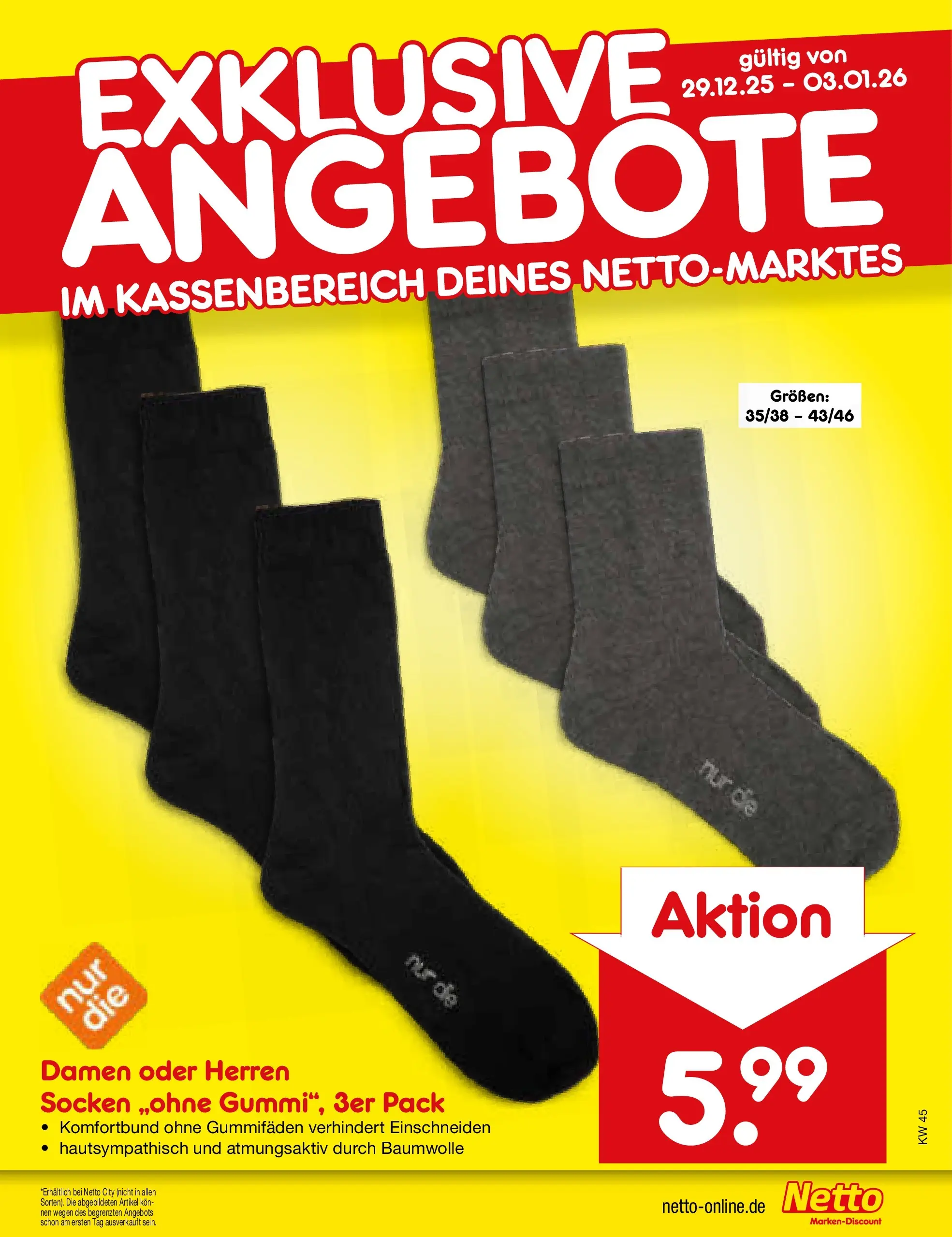 Netto Marken-Discount prospekt Bitterfeld-Wolfen	 (ab 28.12.2025) » Angebote | Seite: 37 | Produkte: Socken