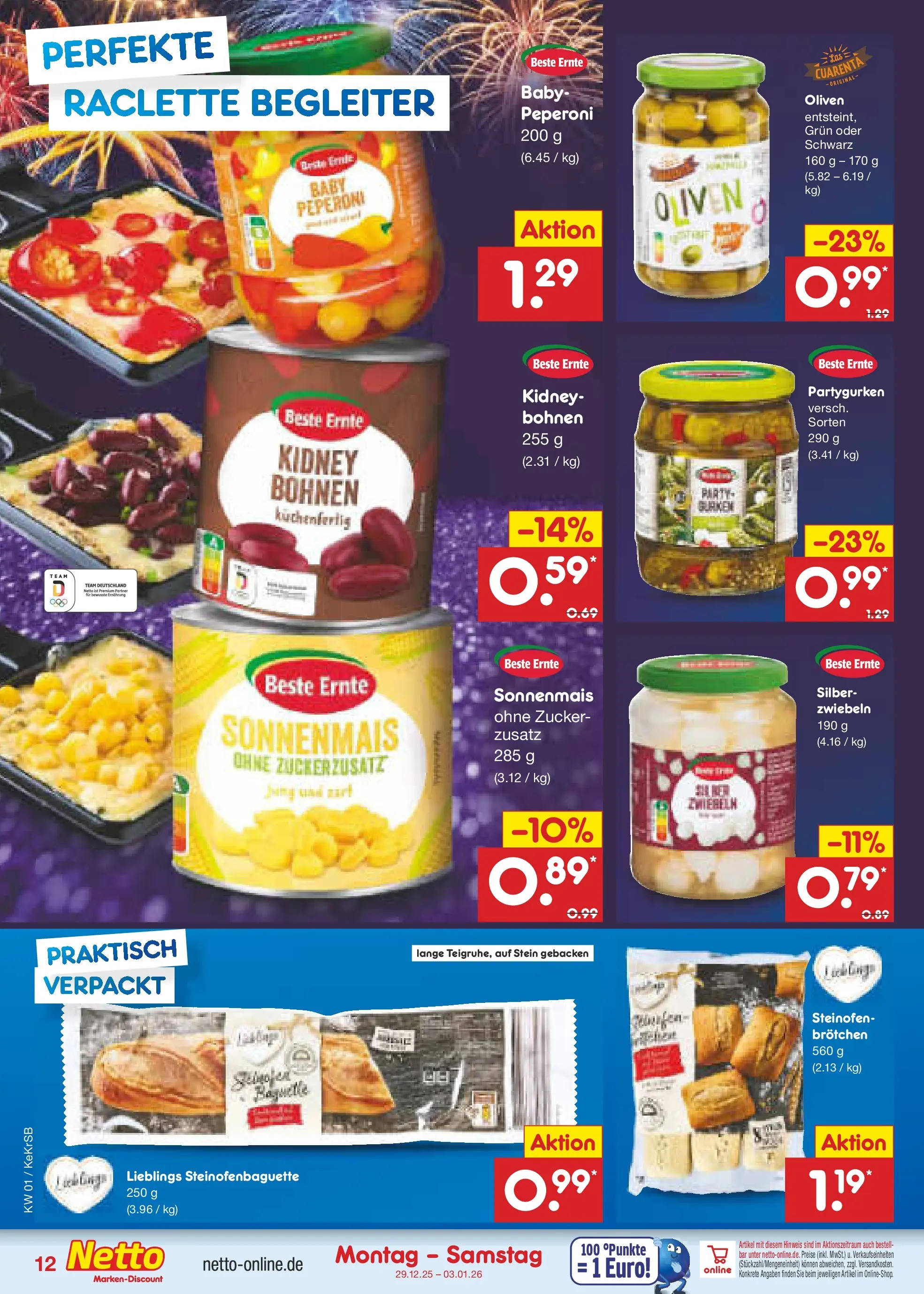 Netto Marken-Discount prospekt Kruft	 (ab 28.12.2025) » Angebote | Seite: 12 | Produkte: Zwiebeln, Zucker, Raclette