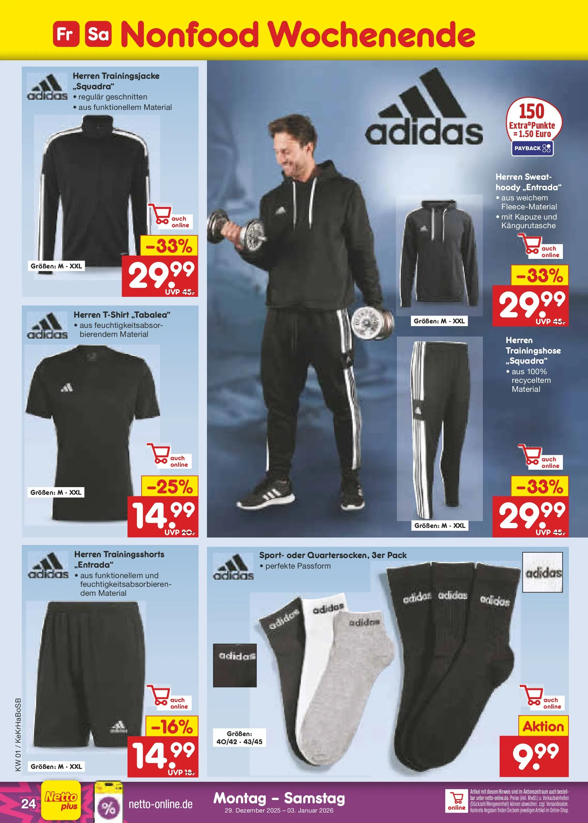 Netto Marken-Discount prospekt Kruft	 (ab 28.12.2025) » Angebote | Seite: 38 | Produkte: Trainingsjacke, Trainingshose
