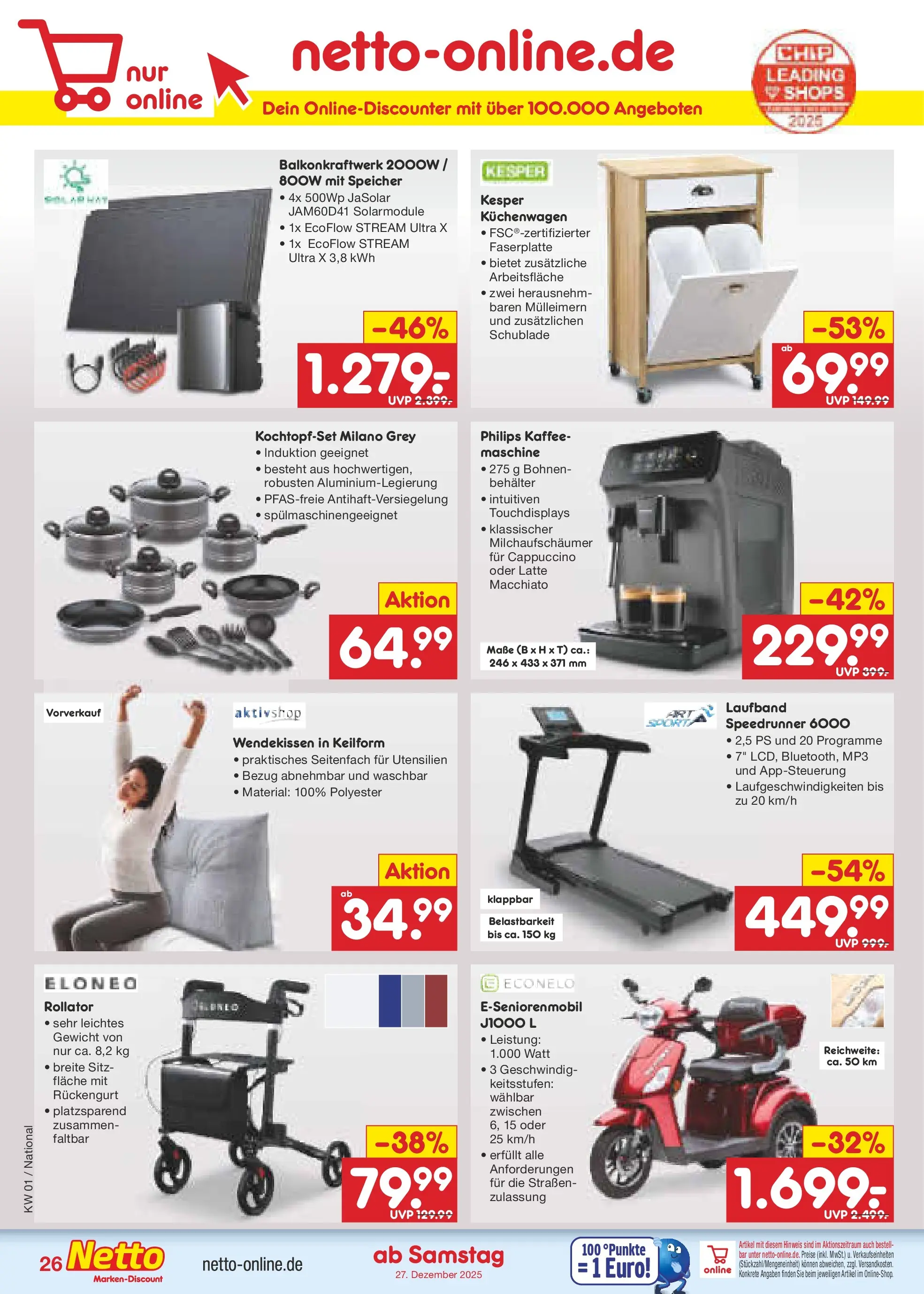Netto Marken-Discount prospekt Bitterfeld-Wolfen	 (ab 28.12.2025) » Angebote | Seite: 40 | Produkte: Philips, Gewicht, Laufband, MP3