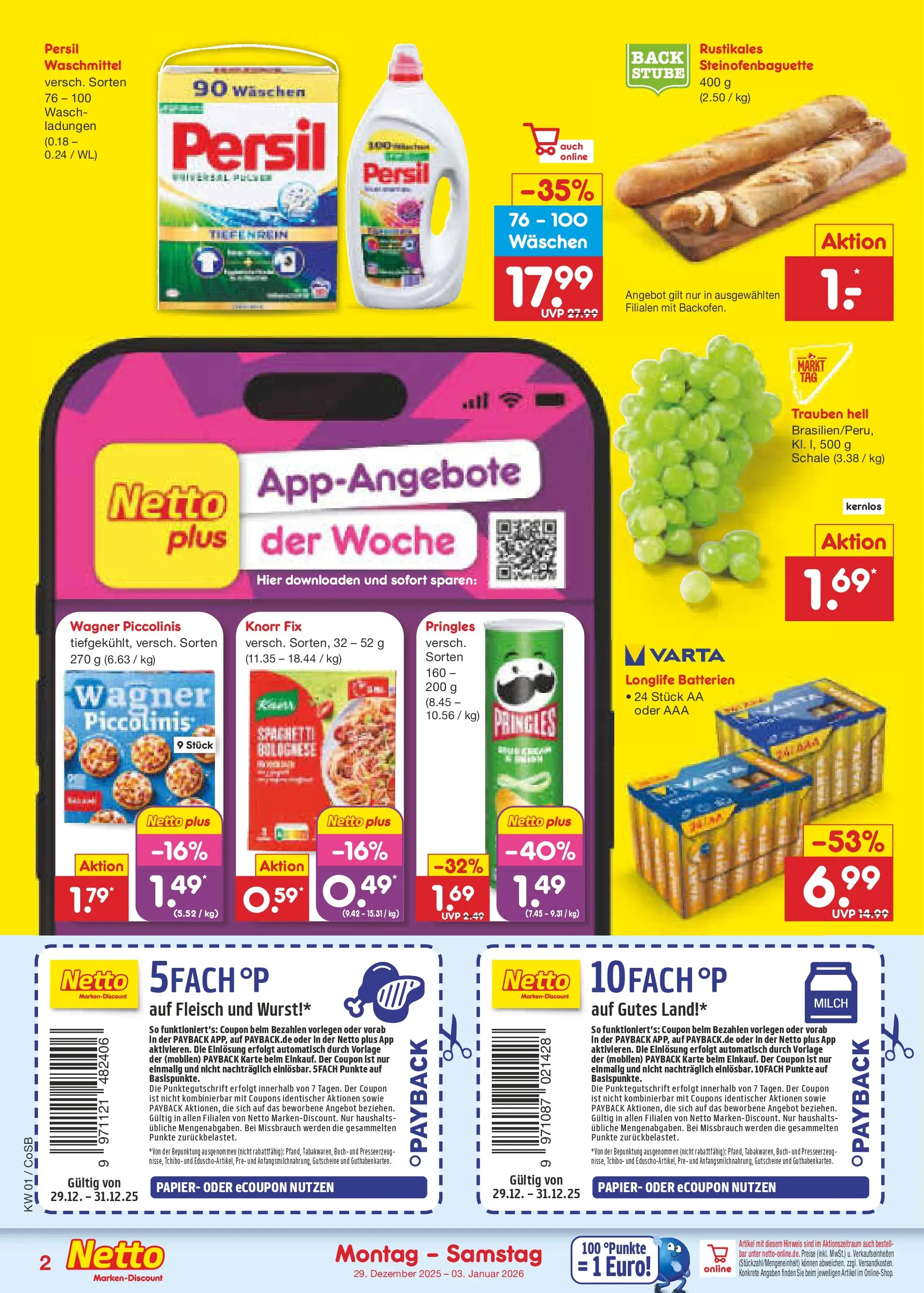 Netto Marken-Discount prospekt Bitterfeld-Wolfen	 (ab 28.12.2025) » Angebote | Seite: 2 | Produkte: Knorr, Wurst, Piccolinis, Persil