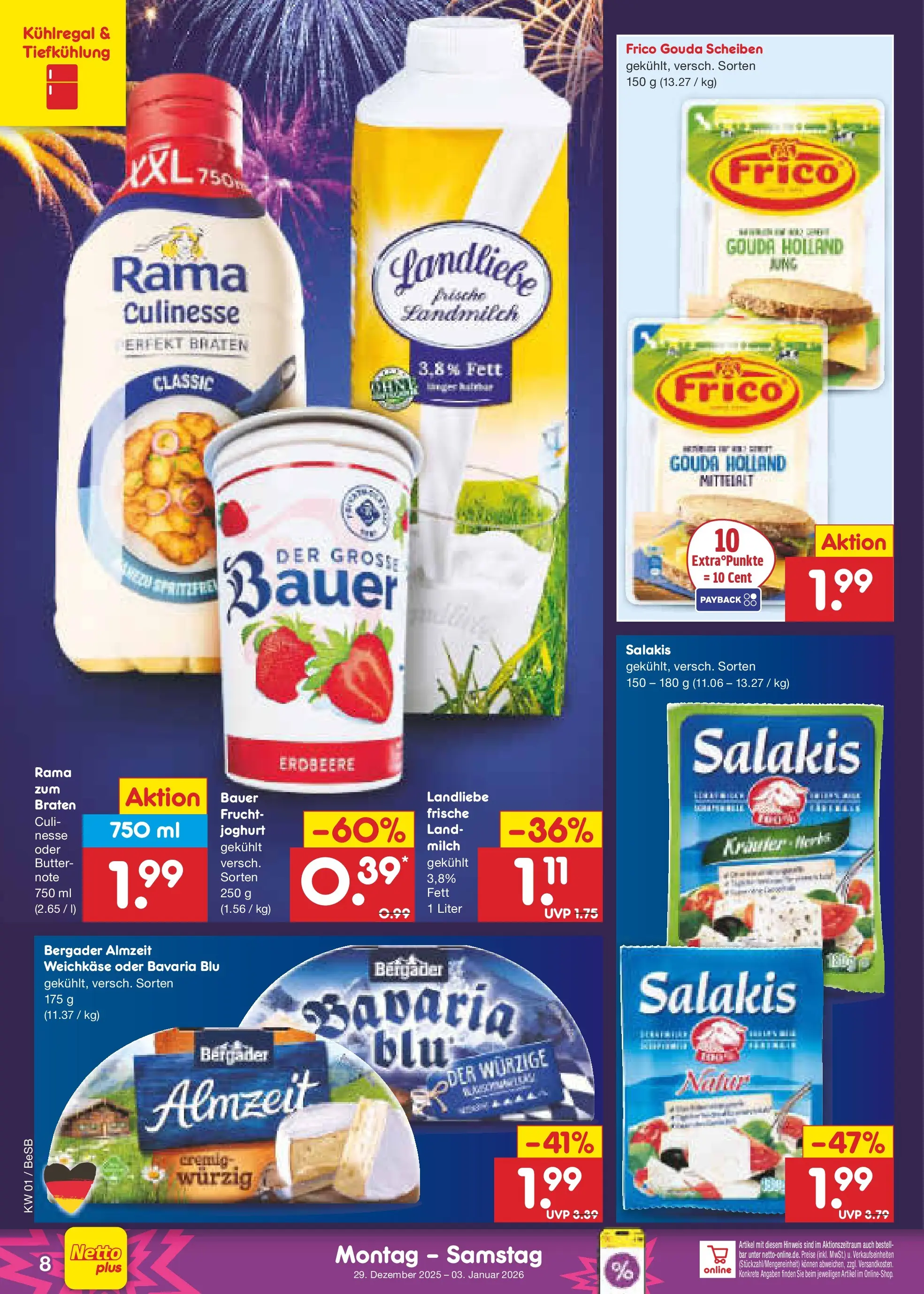 Netto Marken-Discount prospekt Kremmen	 (ab 28.12.2025) » Angebote | Seite: 8 | Produkte: Rama, Butter, Joghurt, Gouda