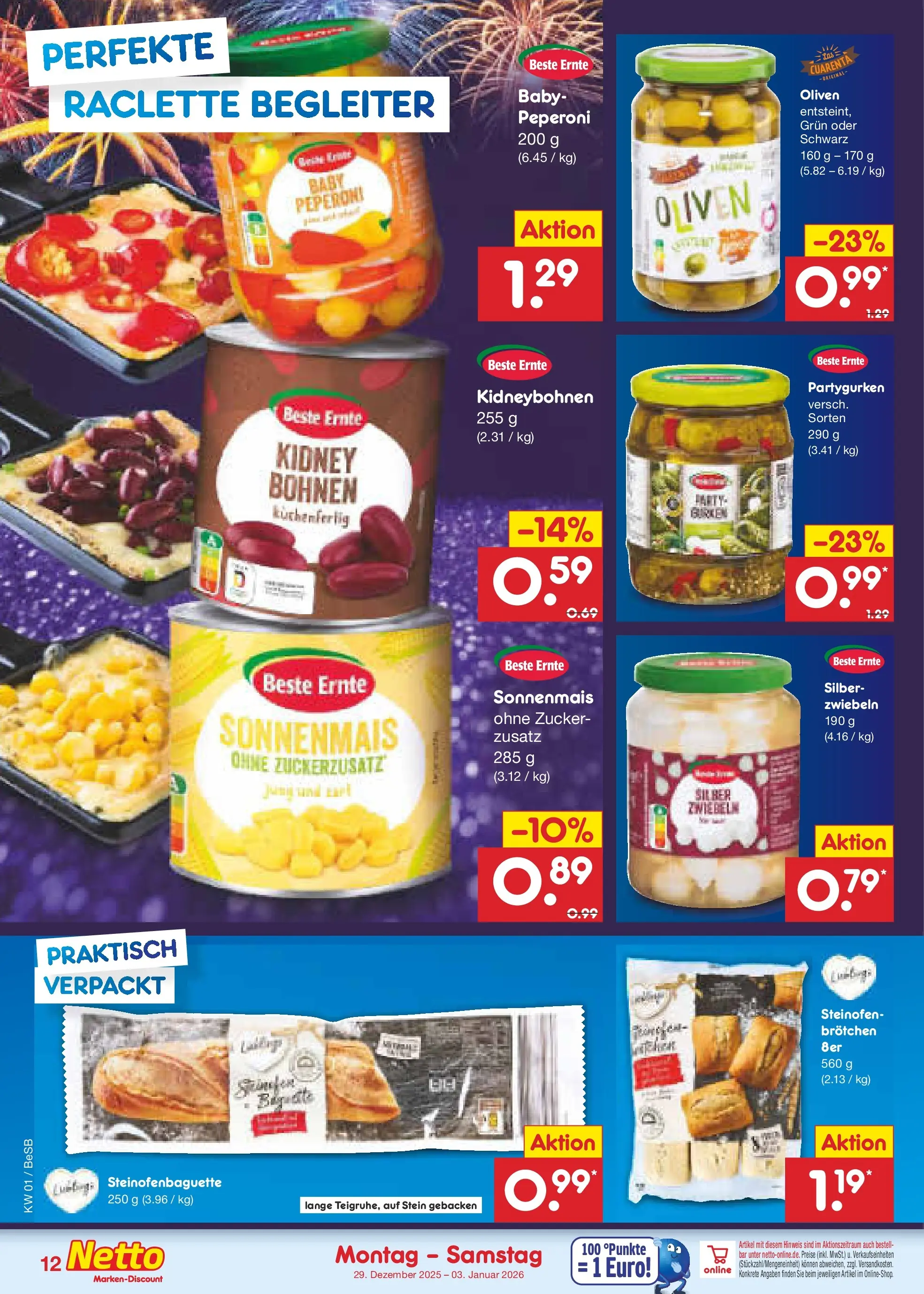 Netto Marken-Discount prospekt Kremmen	 (ab 28.12.2025) » Angebote | Seite: 12 | Produkte: Zwiebeln, Zucker, Raclette