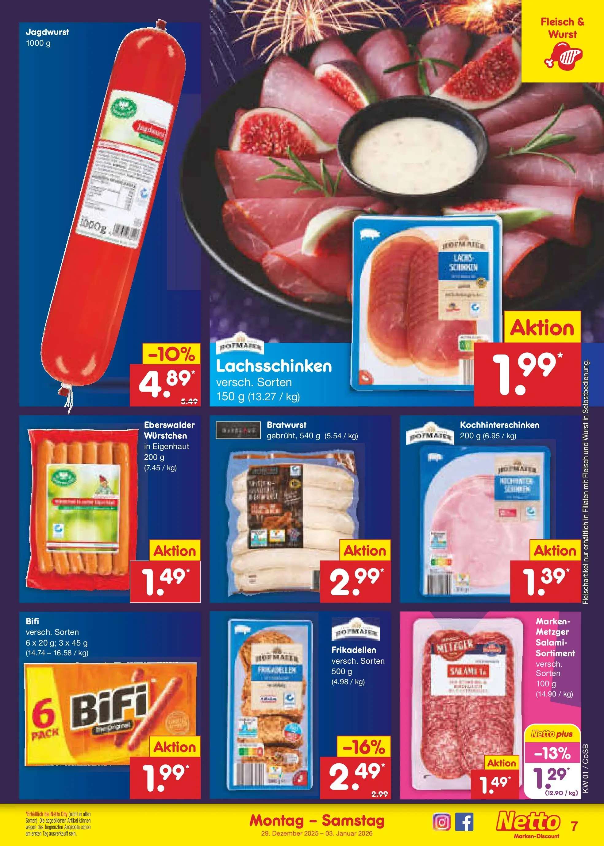 Netto Marken-Discount prospekt Bitterfeld-Wolfen	 (ab 28.12.2025) » Angebote | Seite: 7 | Produkte: Bifi, Wurst, Salami, Fleisch